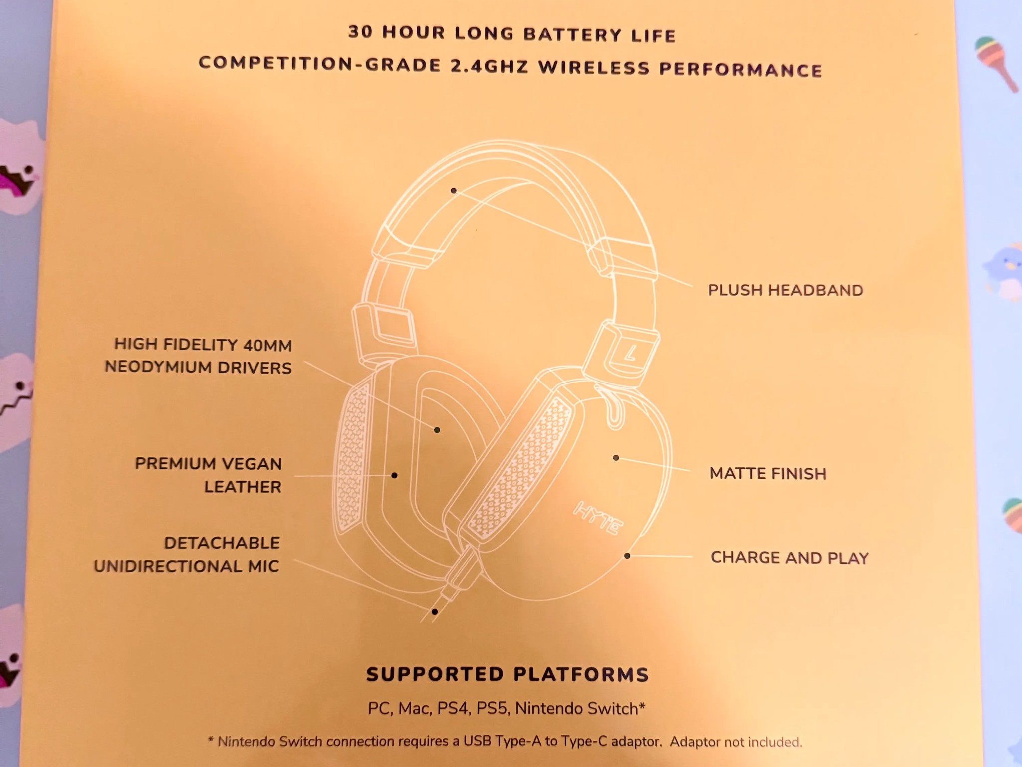 BNIB HYTE eclipse HG10 2.4GHz Wireless Gaming Headset