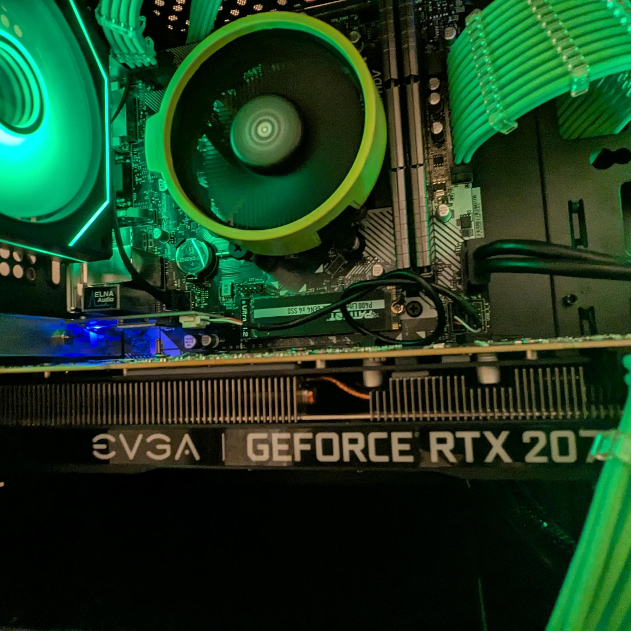 Green, Budget, m-atx, 1080p custom PC |RTX 2070 Super|Ryzen 5 3600|16GB DDR4 3200|1TB SSD| WiFi 6|🔥🔥