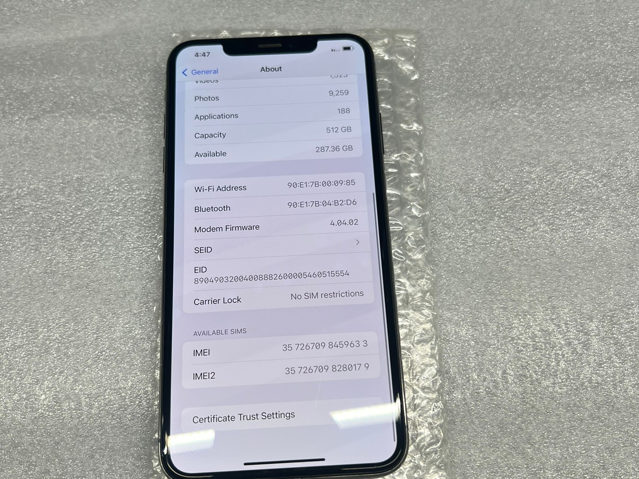 Apple iPhone XS Max – Unlocked – 512 GB – Space Gray
