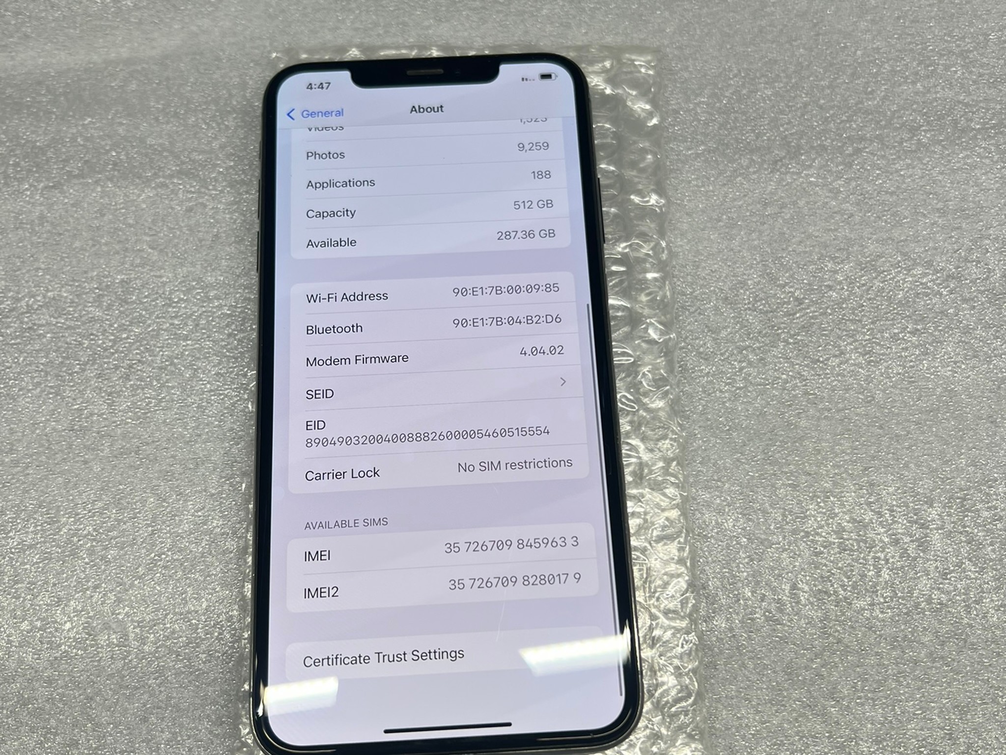 Apple iPhone XS Max – Unlocked – 512 GB – Space Gray