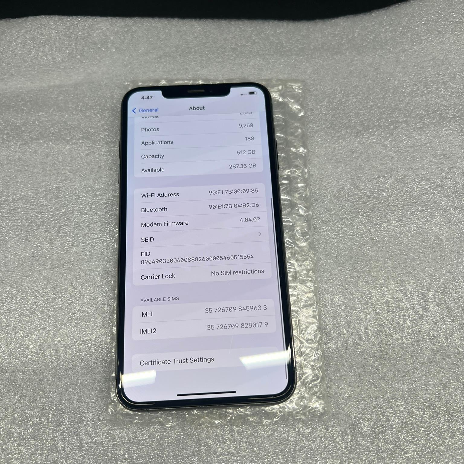 Apple iPhone XS Max – Unlocked – 512 GB – Space Gray