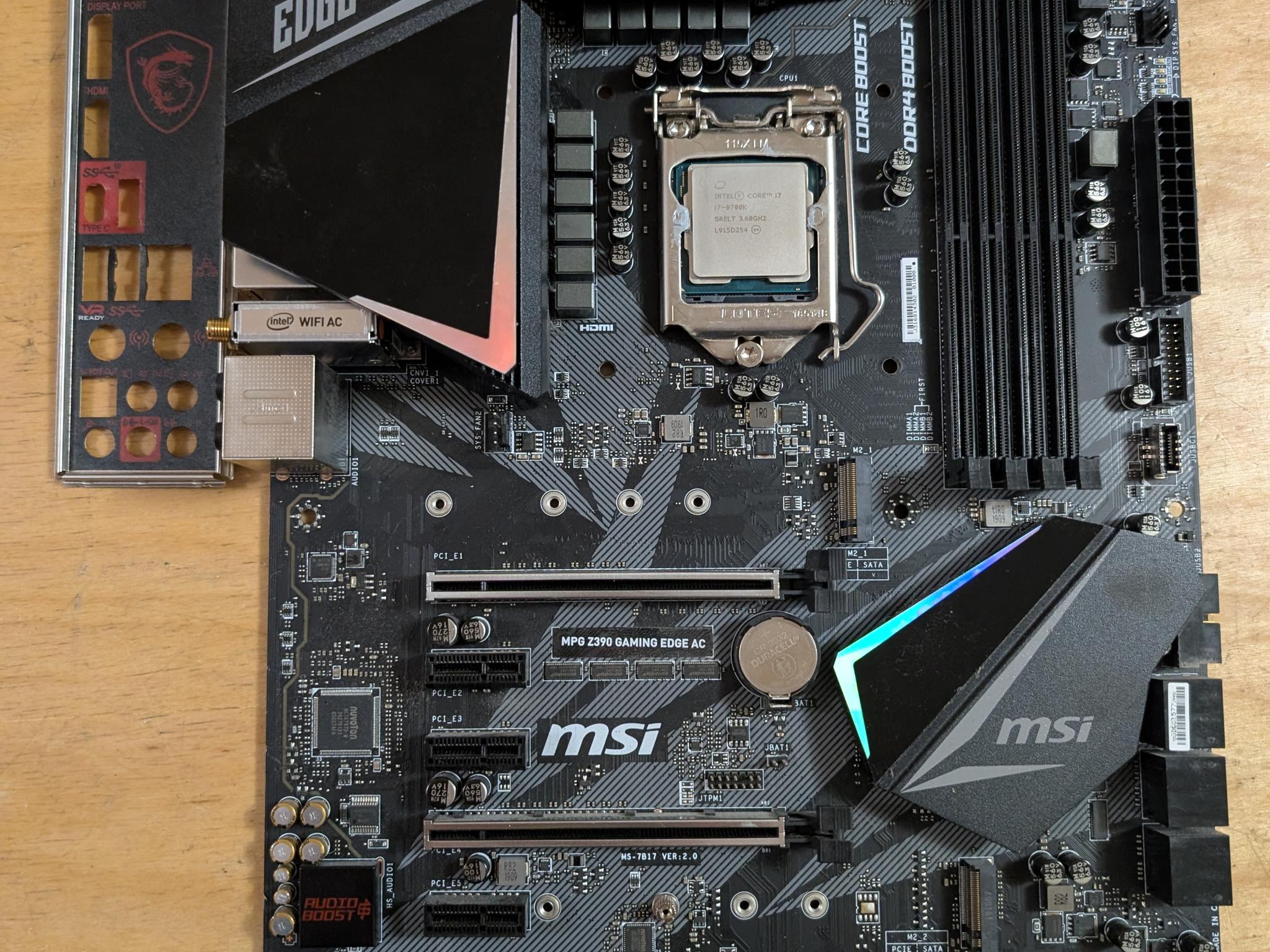 *READ* MSI Z390 Gaming Edge AC + Core i7 9700K