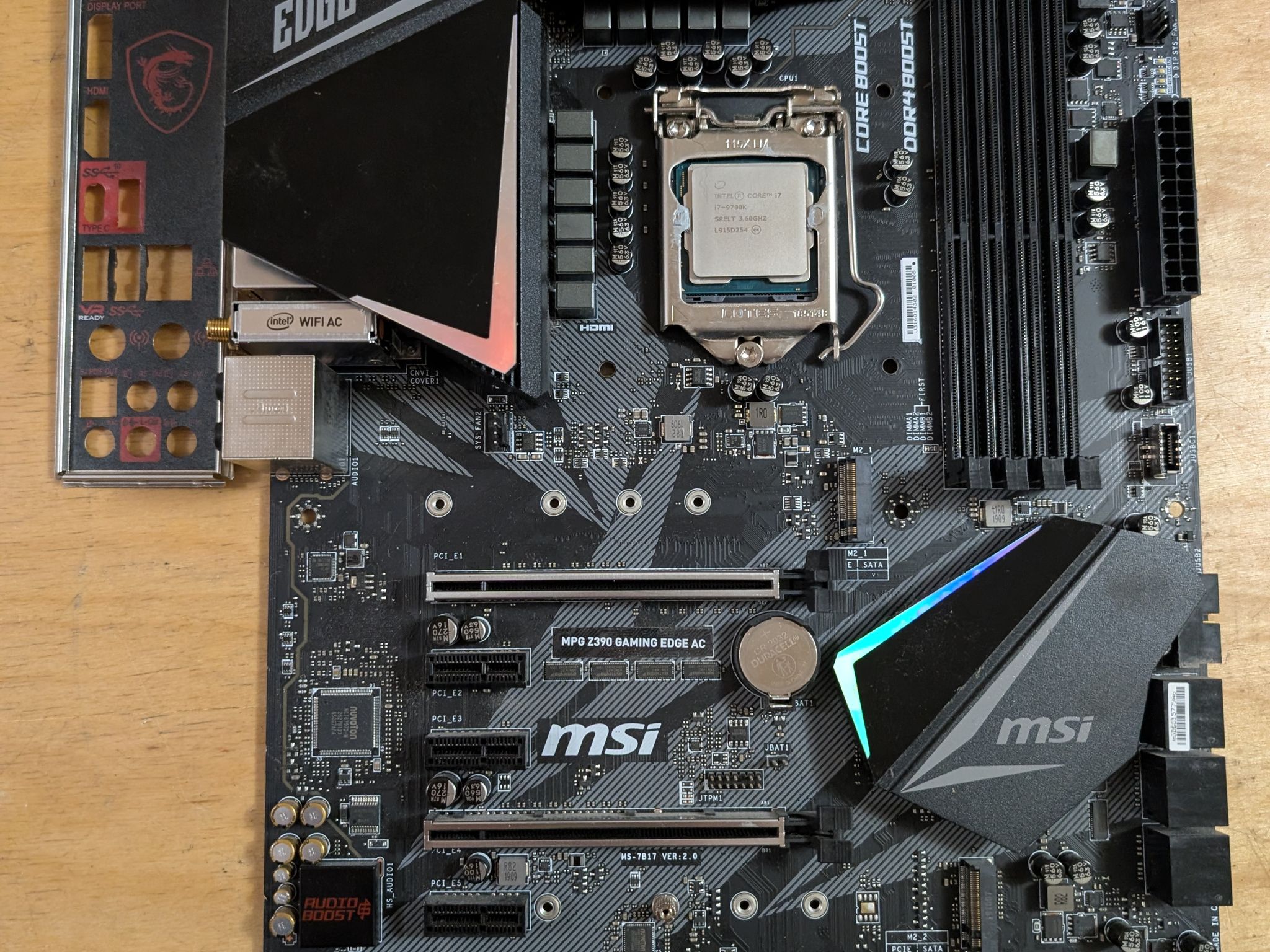 *READ* MSI Z390 Gaming Edge AC + Core i7 9700K