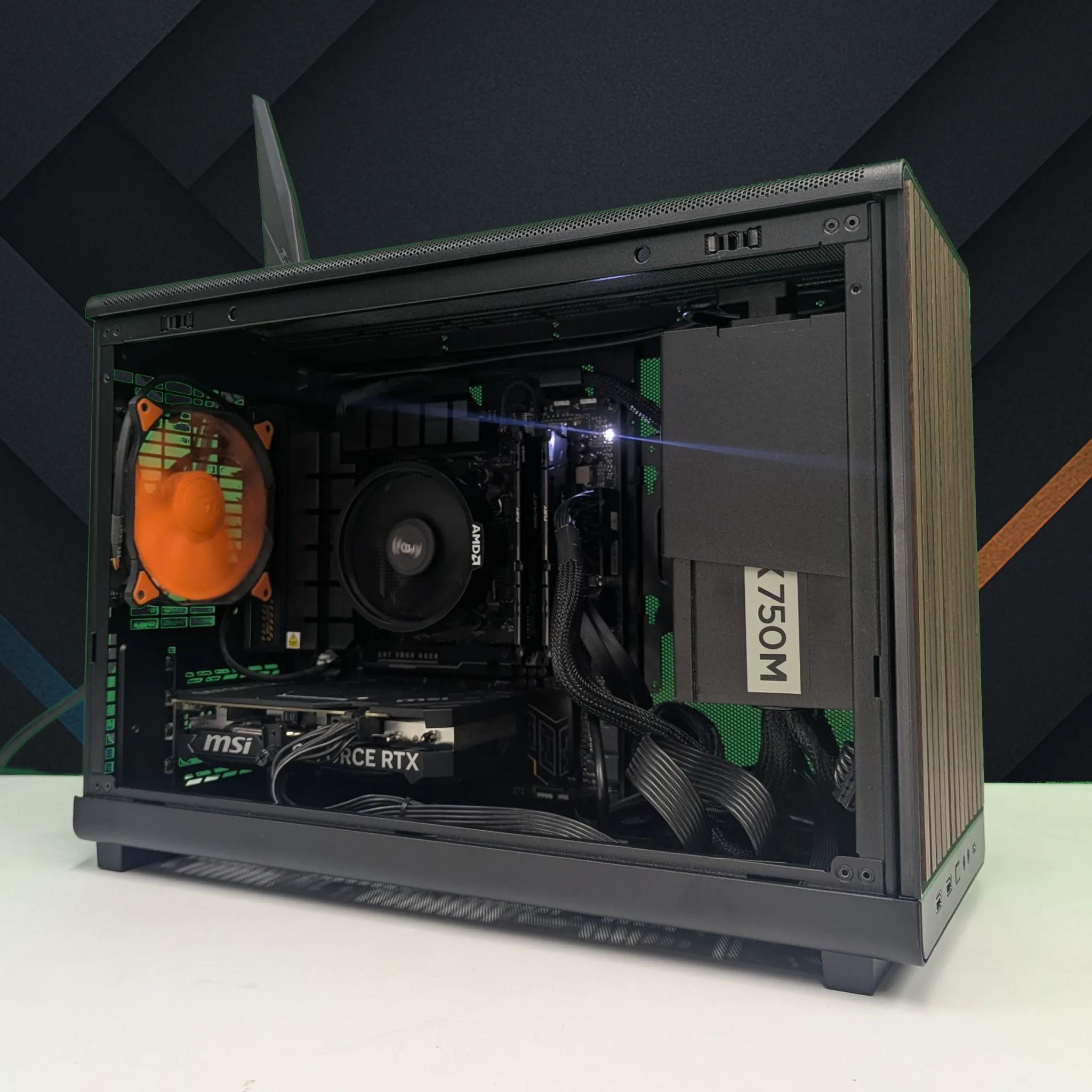 🌳 Mahogany | 🔹 RTX 4060 Ti 8GB | 🔹 AMD 8400F | Clean Wood Build | 16GB DDR5 | 1TB NVMe