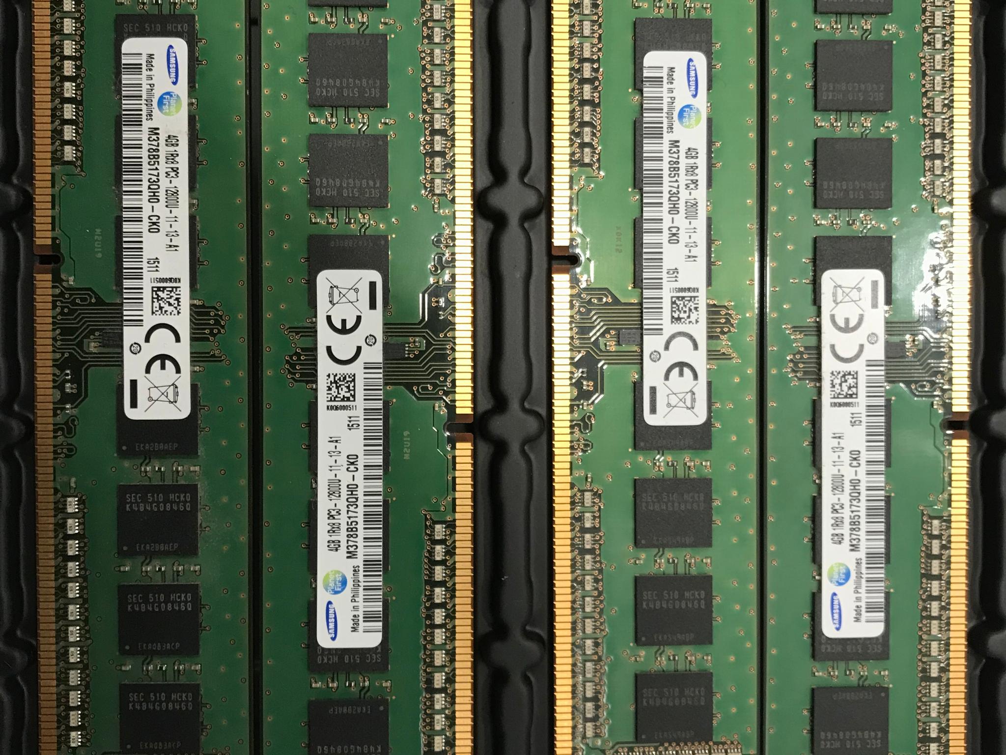 4 Sticks of Samsung 4gb DDR3 Ram