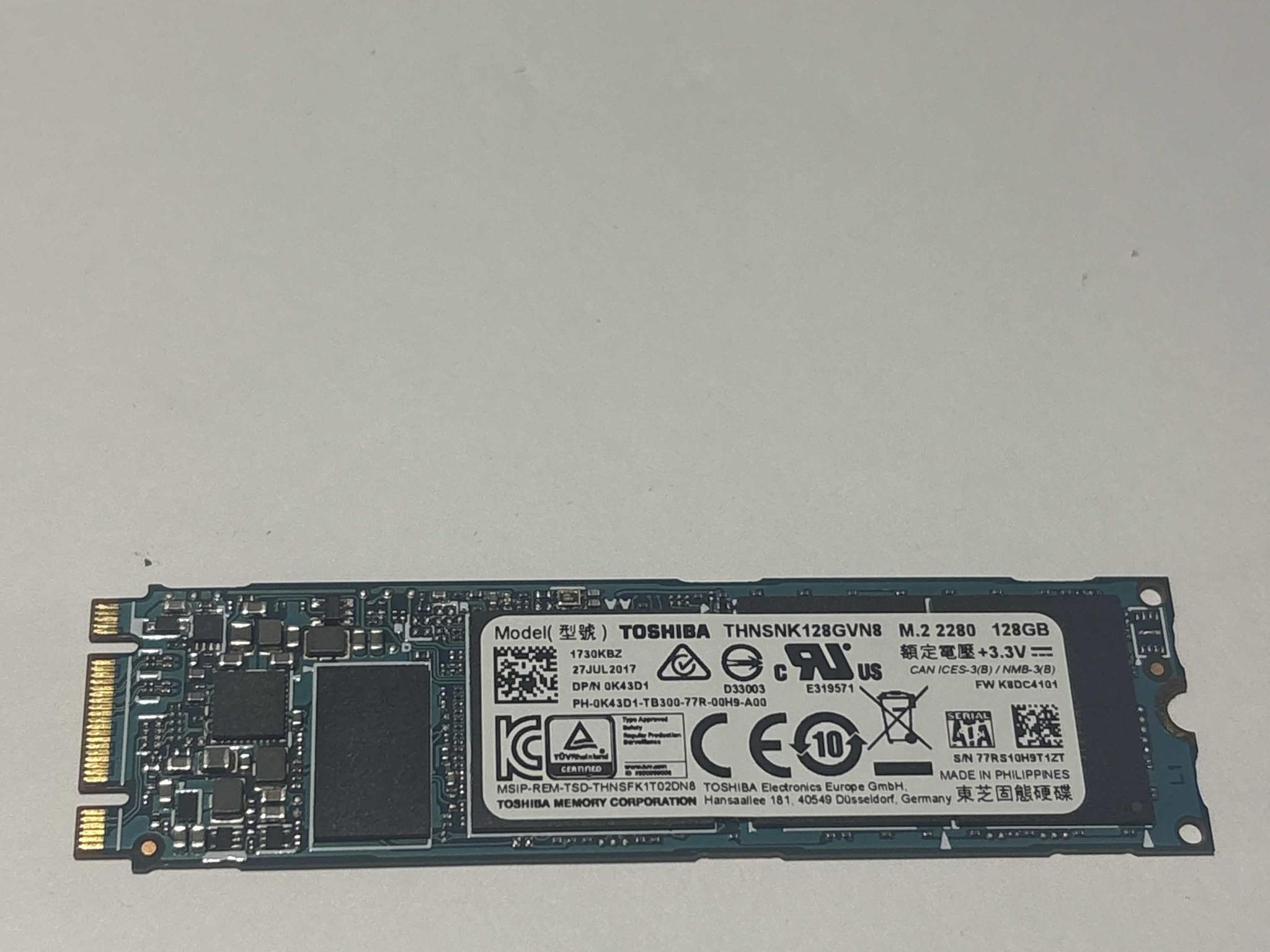 Toshiba 128GB M.2 SATA SSD Tested Working 64% Health