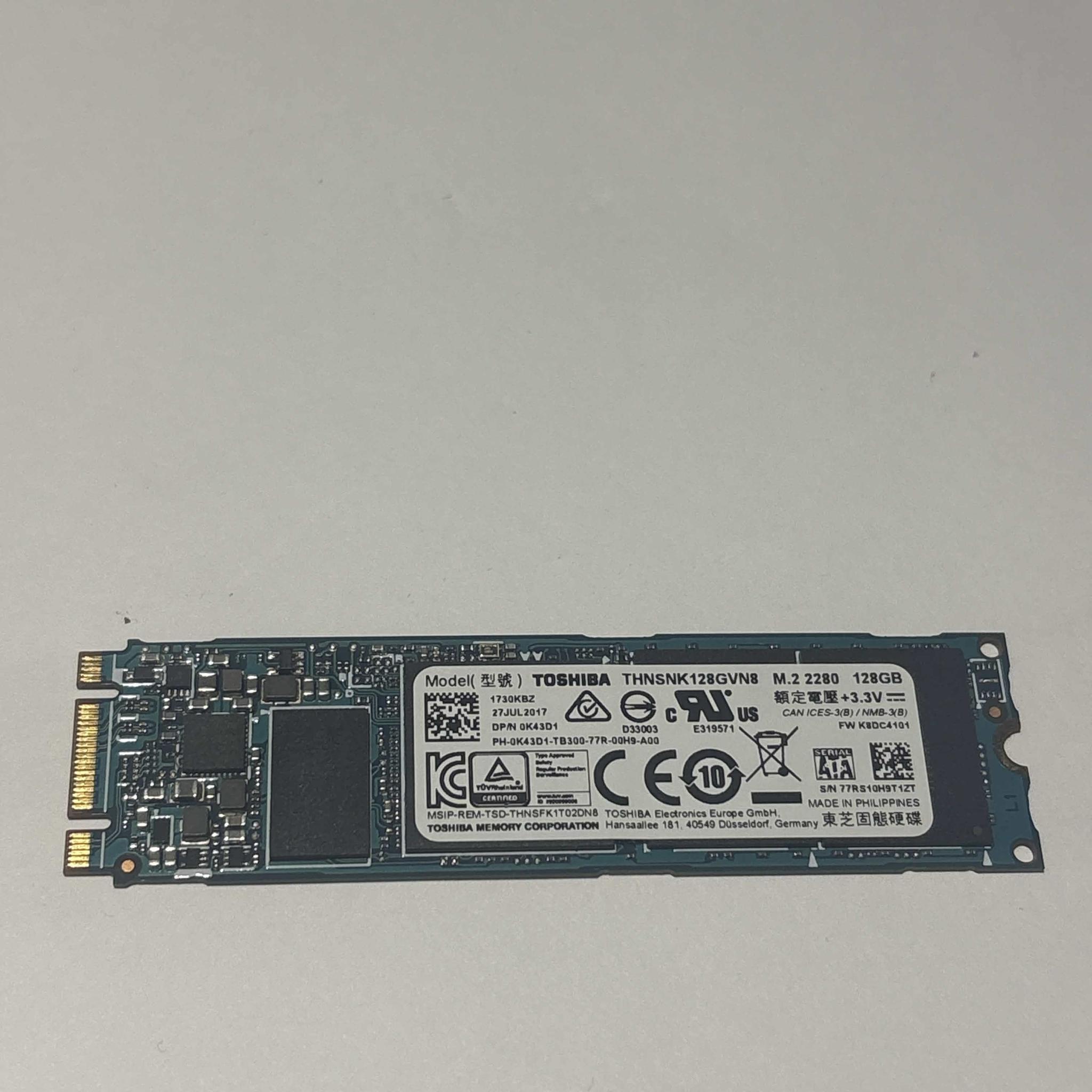 Toshiba 128GB M.2 SATA SSD Tested Working 64% Health