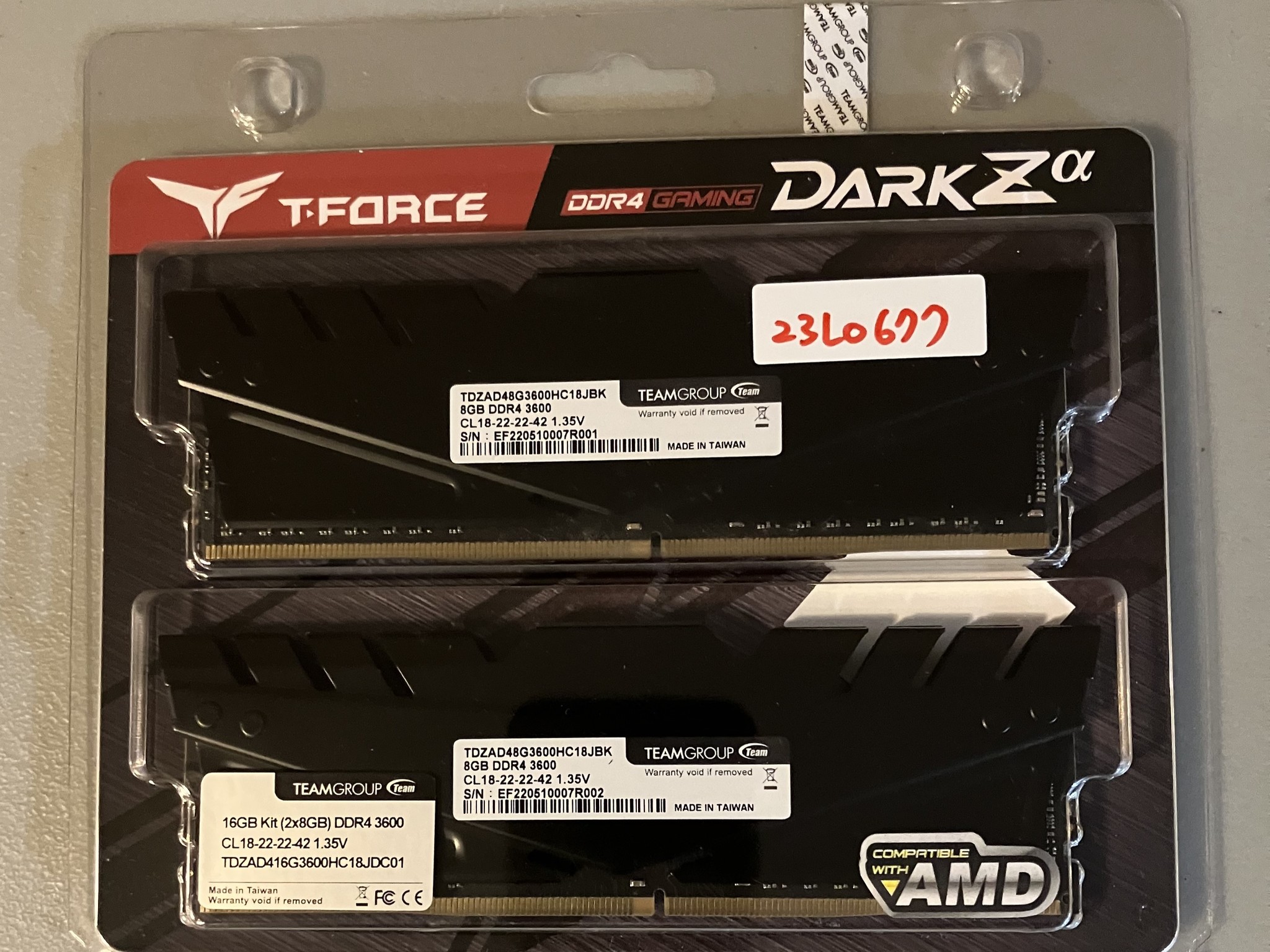 2x8GB TeamGroup T-Force DDR4 RAM