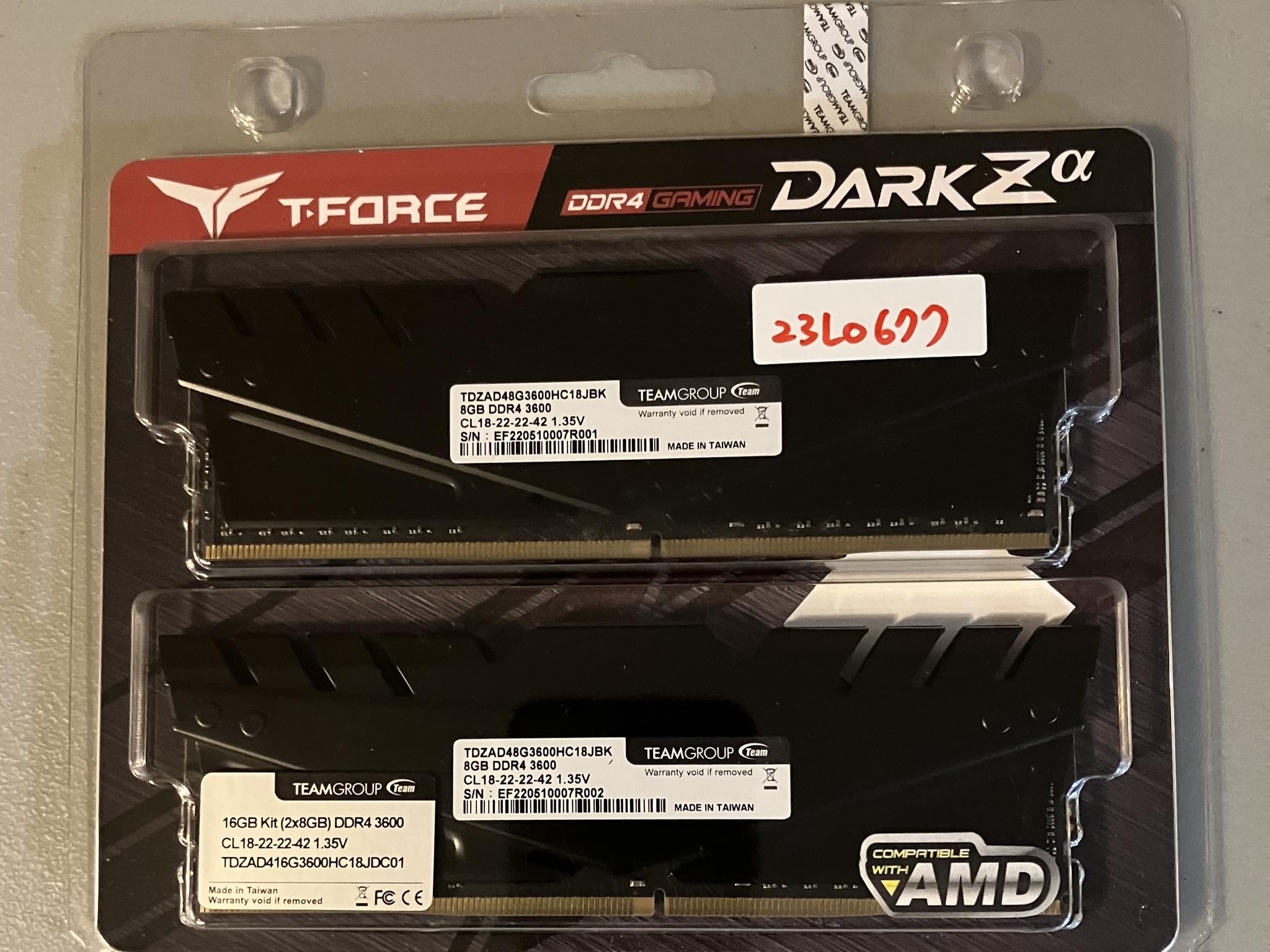 2x8GB TeamGroup T-Force DDR4 RAM