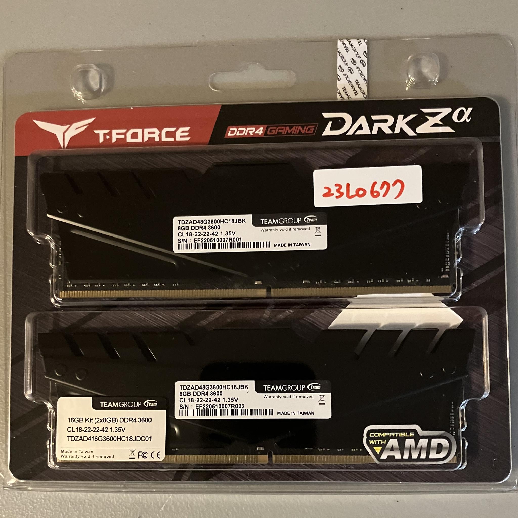 2x8GB TeamGroup T-Force DDR4 RAM