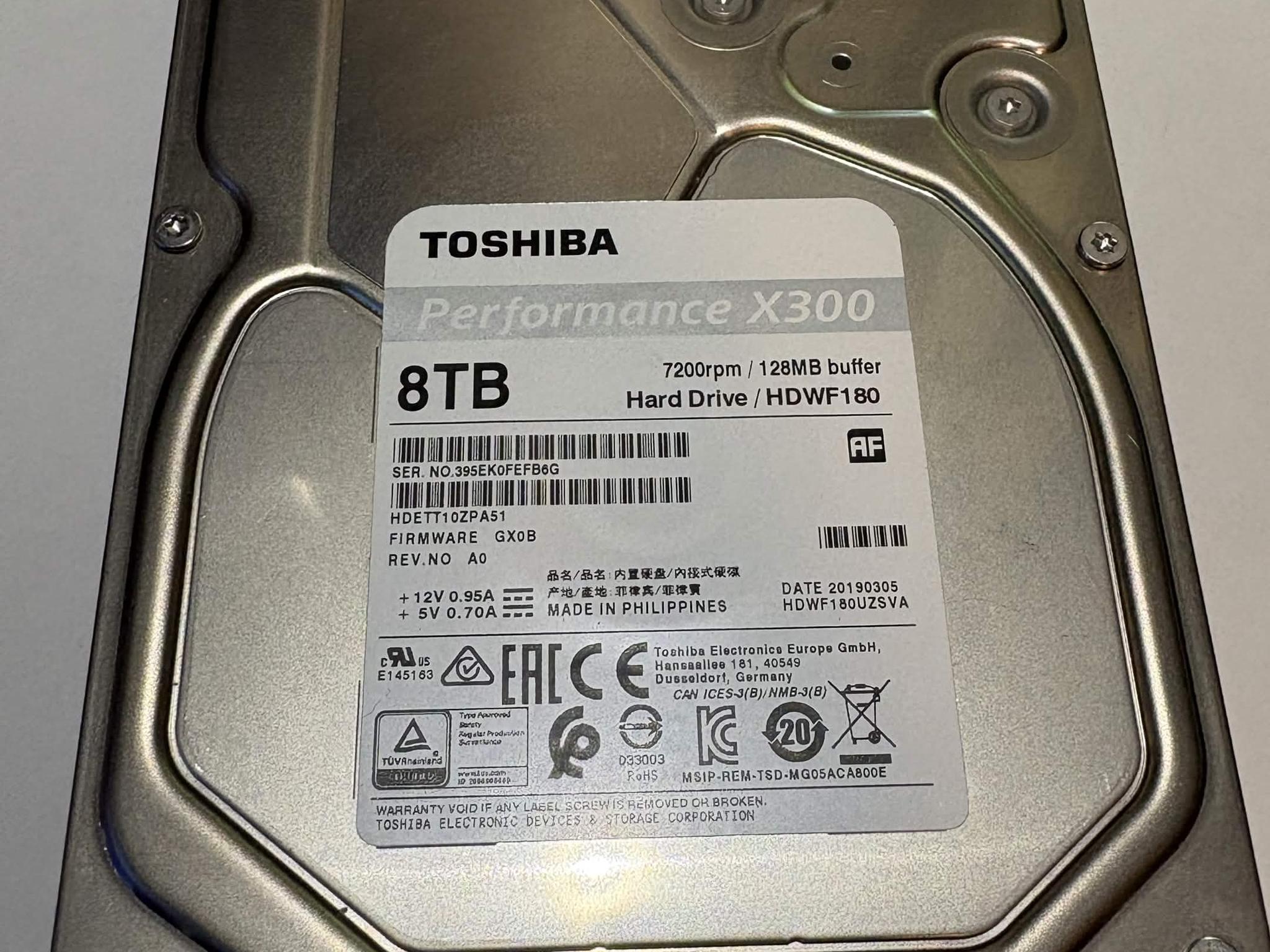 Toshiba X300 Performance 8TB 7200RPM SATA HDD | SMART Caution