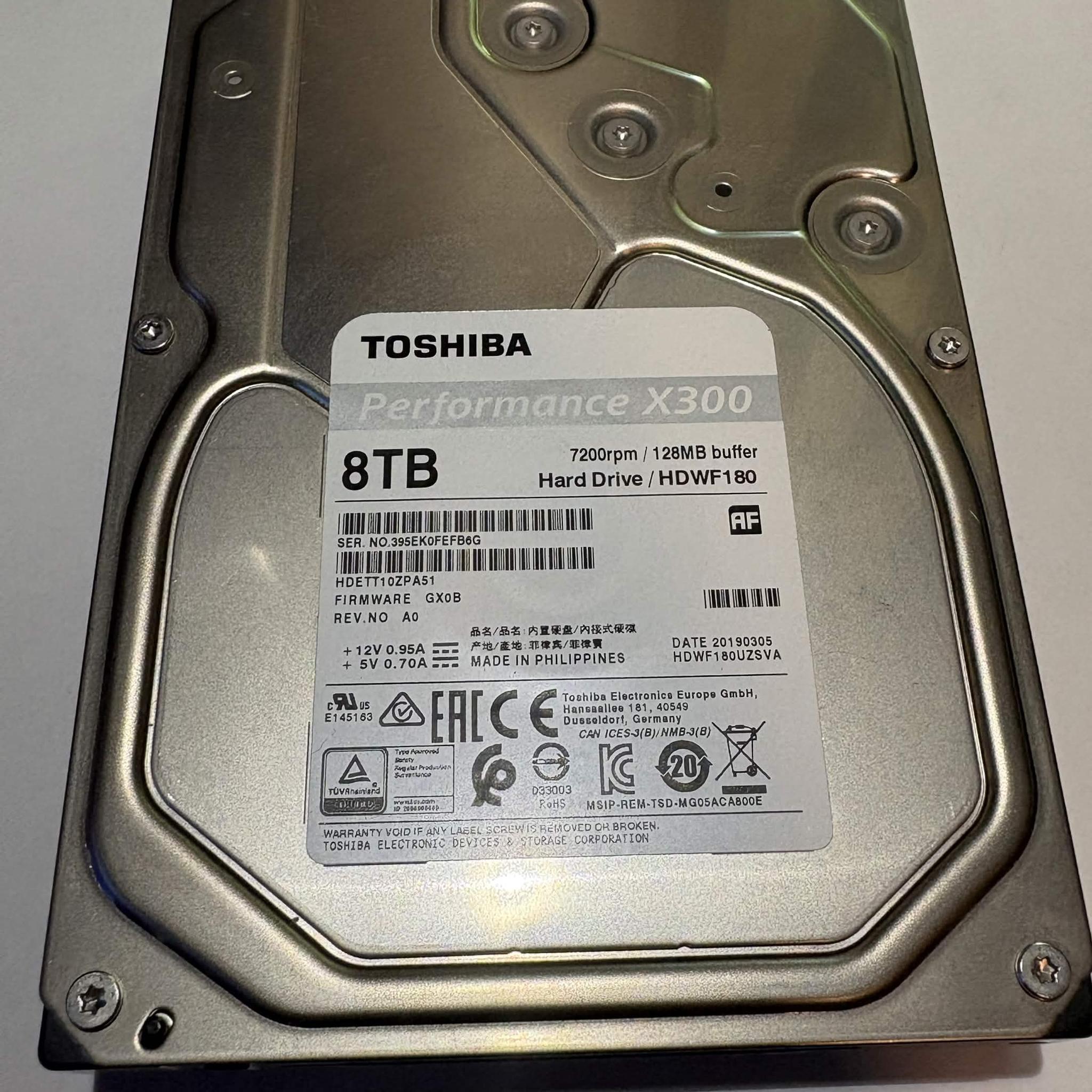 Toshiba X300 Performance 8TB 7200RPM SATA HDD | SMART Caution