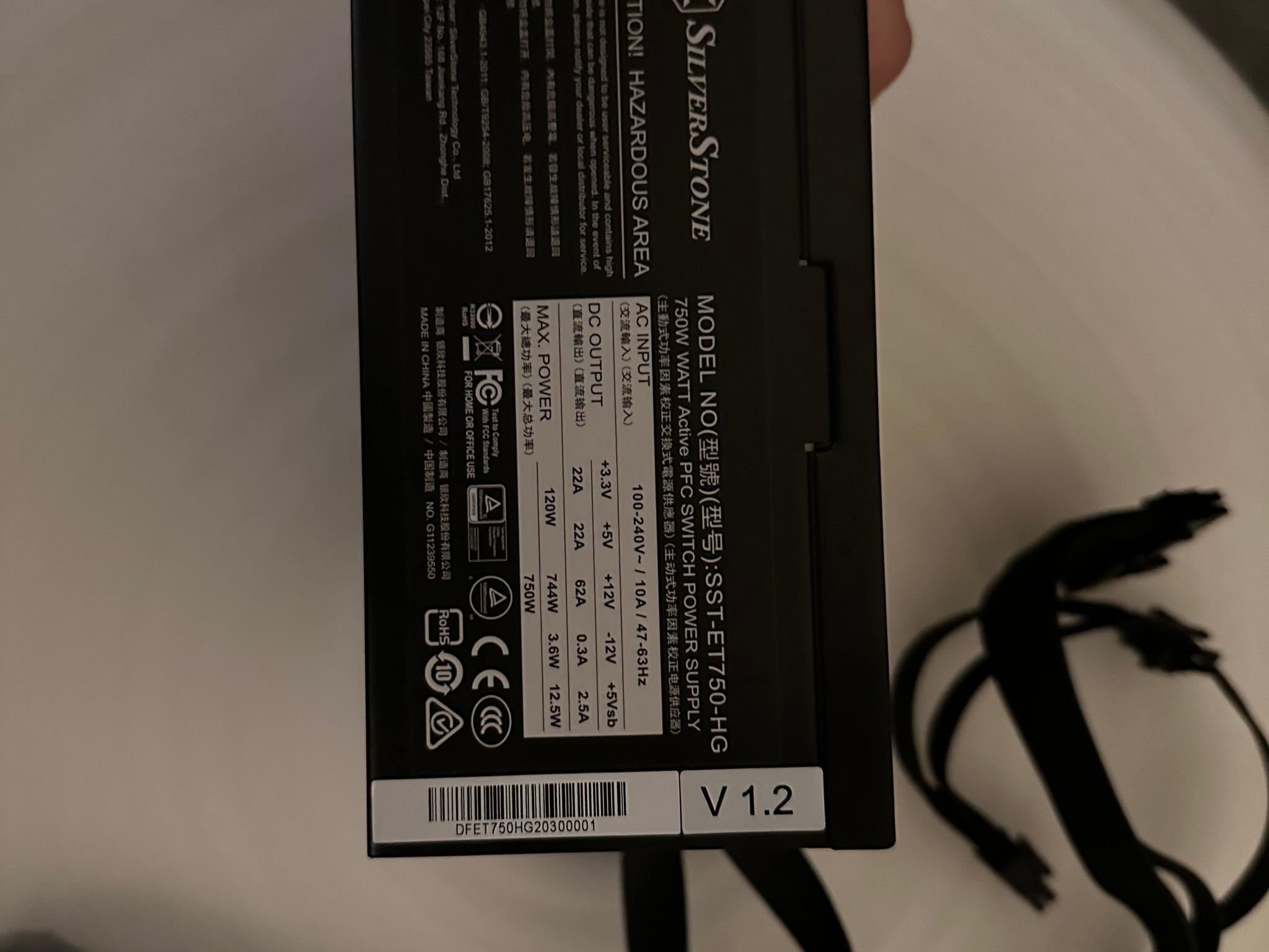 Silverstone ET750-HG, 750w Gold PSU Semi Modular