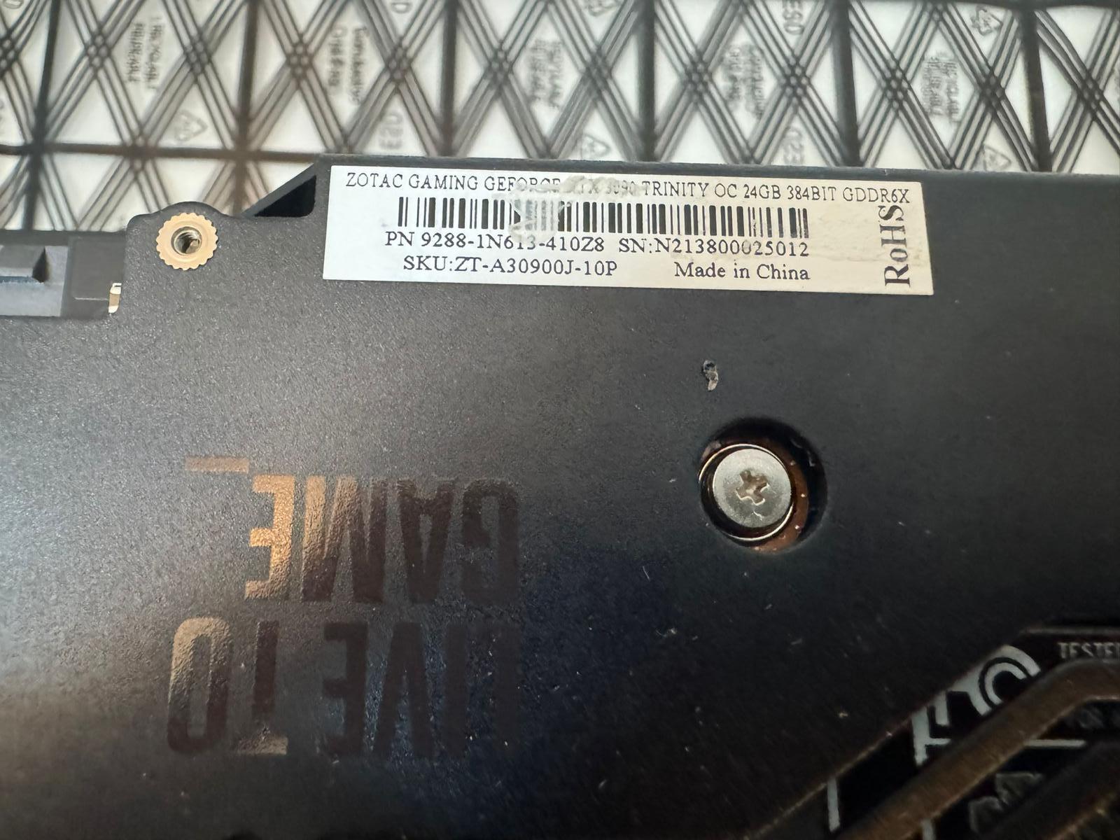 USED ZOTAC GEFORCE RTX 3090 TRINITY OC 24GB GDDR6X