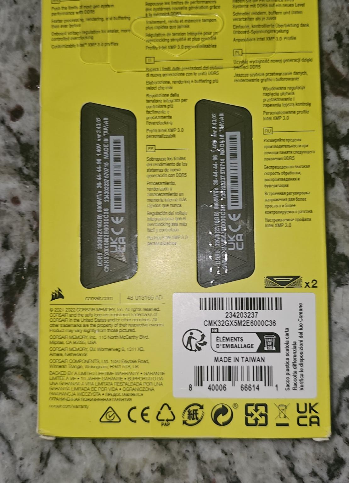 Corsair Vengeance DDR5 16GBx2 XMP