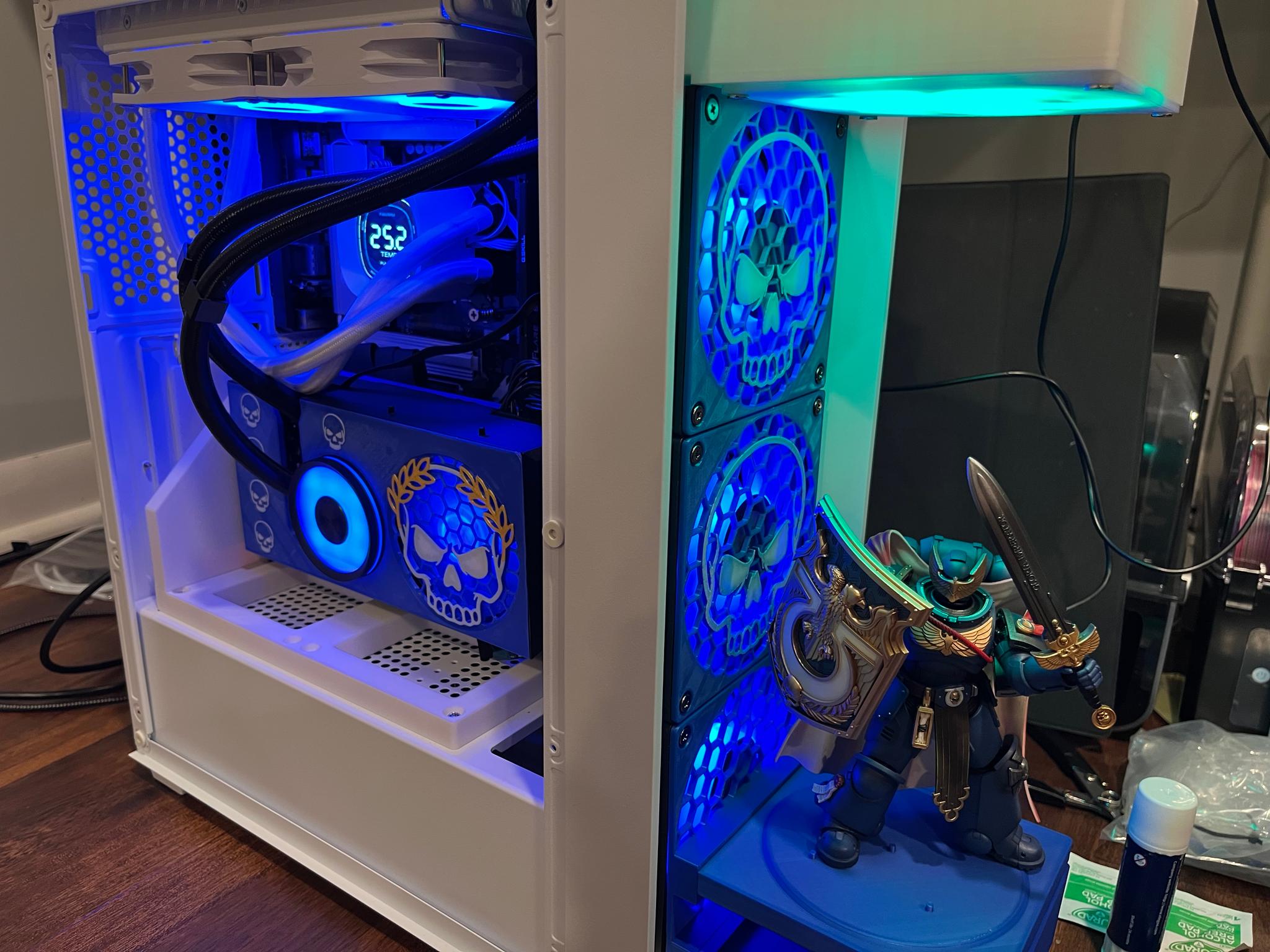 GRIMDARK RTX3080 Intel 250KF+ 16GB DDR5 PC w/ Warhammer 40K Action Figure - Dual AIO Watercool...