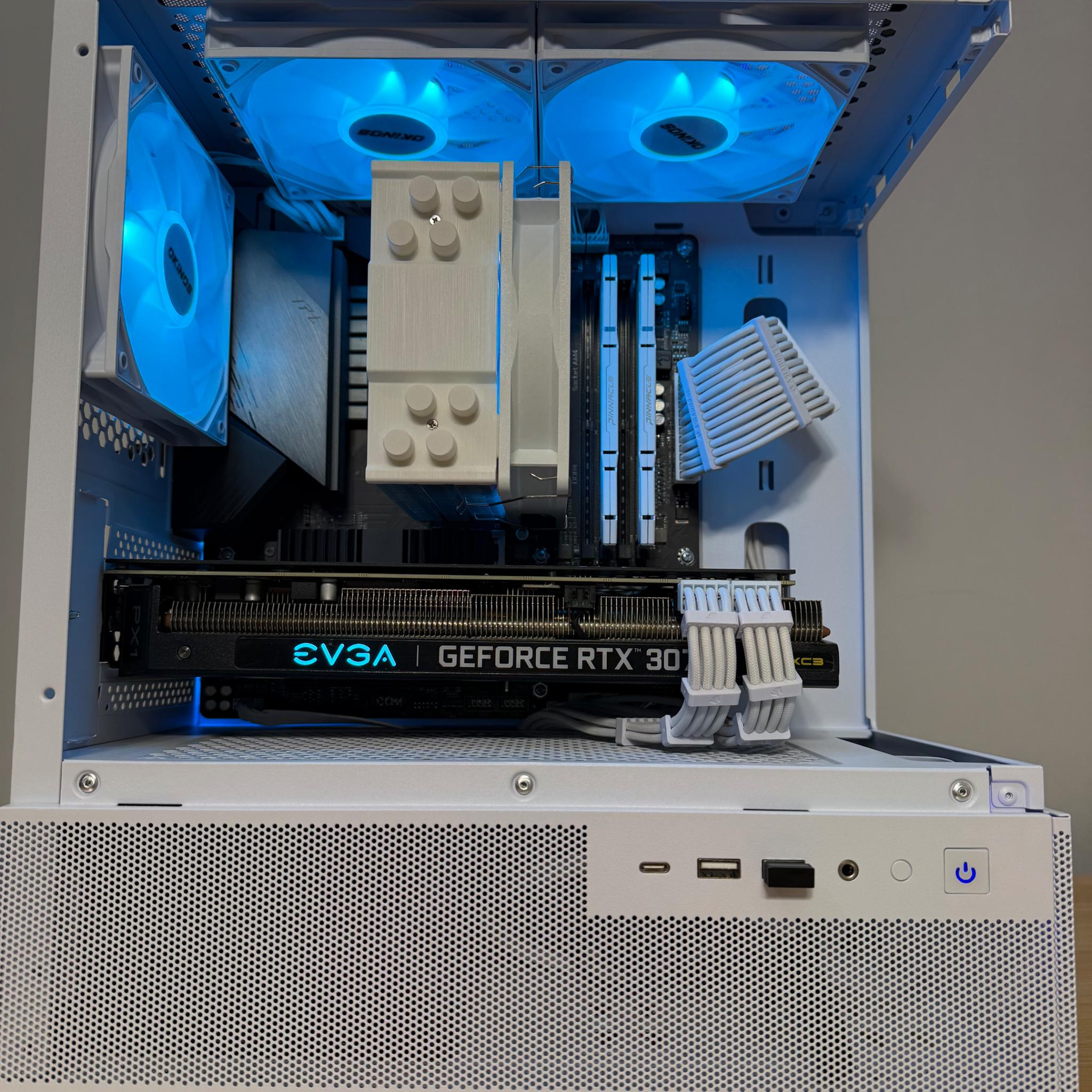 Custom White 1440p Gaming PC-Ryzen 5 5500-RTX 3070-1TB SSD-16GB Ram