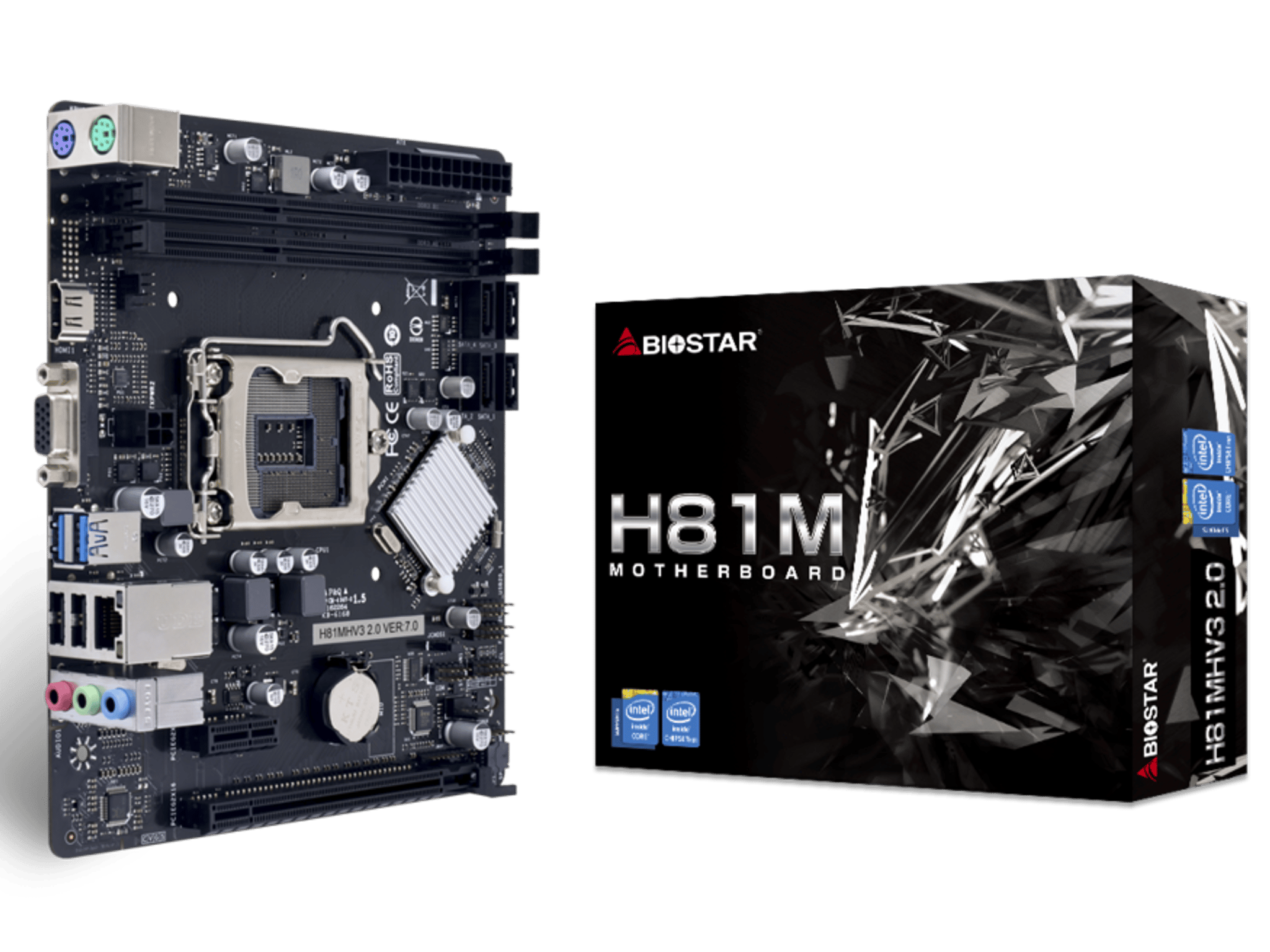 Biostar H81MHV3 2.0 Intel H81 LGA 1150 MicroATX Desktop Motherboard