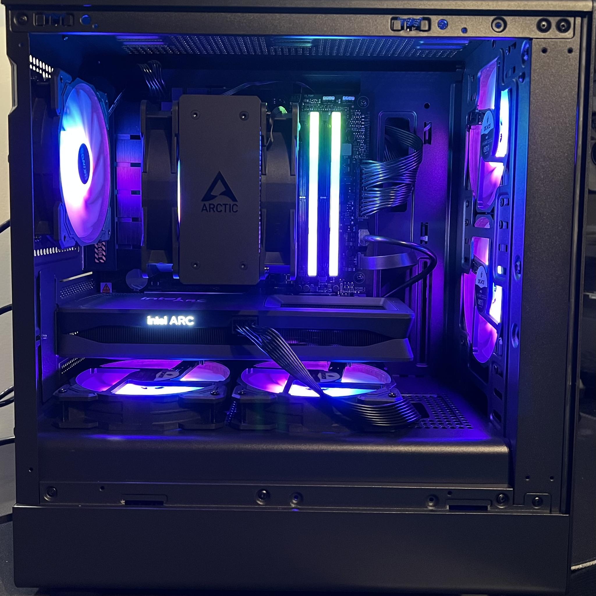 Team blue 💙 2.0 Ryzen 5 7600x 1.5 TB SSD 32GB DDR5 Intel ARC B580 ARGB fans. ALL NEW parts!