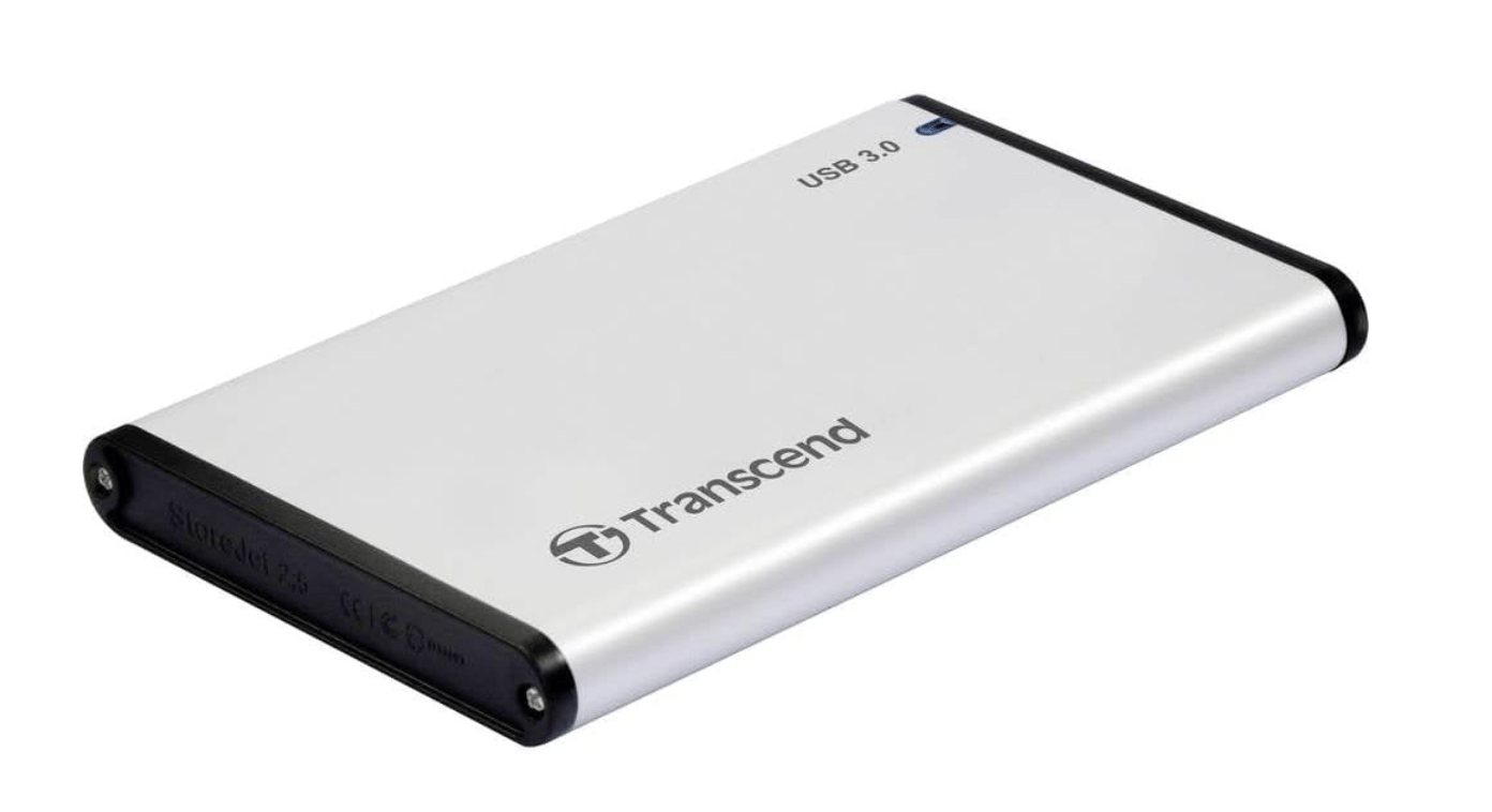 NEW TRANSCEND 2.5” SSD/HDD EXTERNAL ALUMINIUM ENCLOSURE, USB 3.0, One Touch Backup