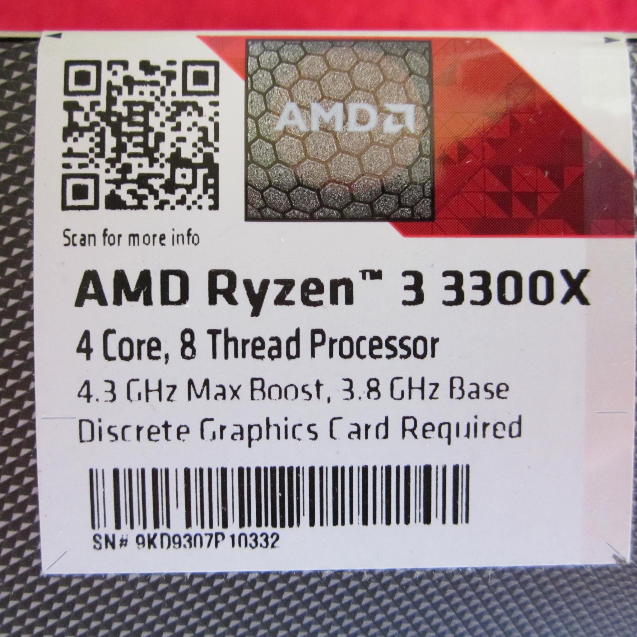 NEW! AMD Ryzen 3 3300X Processor (100-100000159BOX)