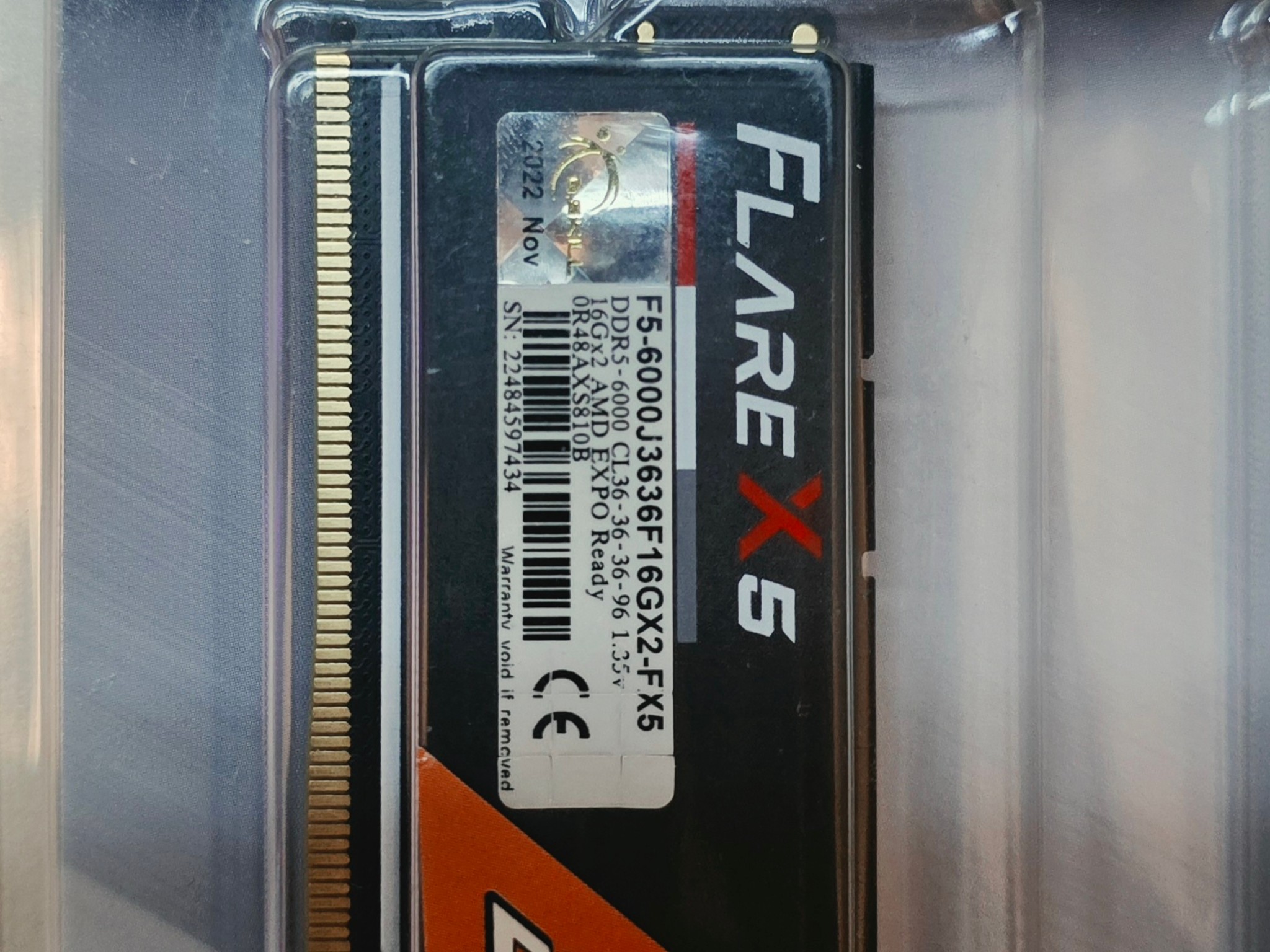 G.Skill Flare X5 Series AMD EXPO DDR5 RAM 32GB (2 x 16GB) 6000MT/s CL36-36-36-96 Low Profile