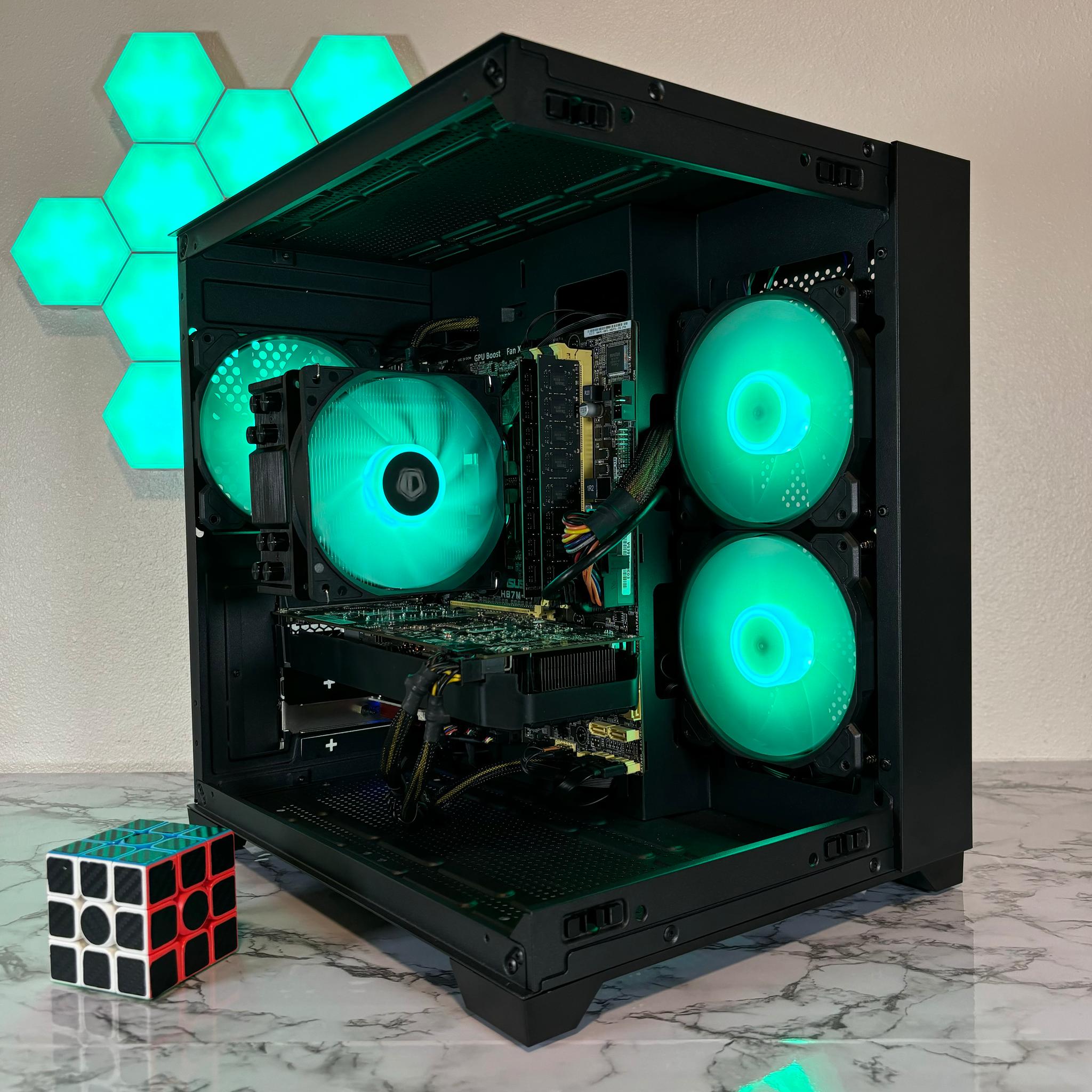 Black RGB Gaming PC | i7-4770* + GTX 1060 6GB + 16GB RAM | WiFi INCLUDED
