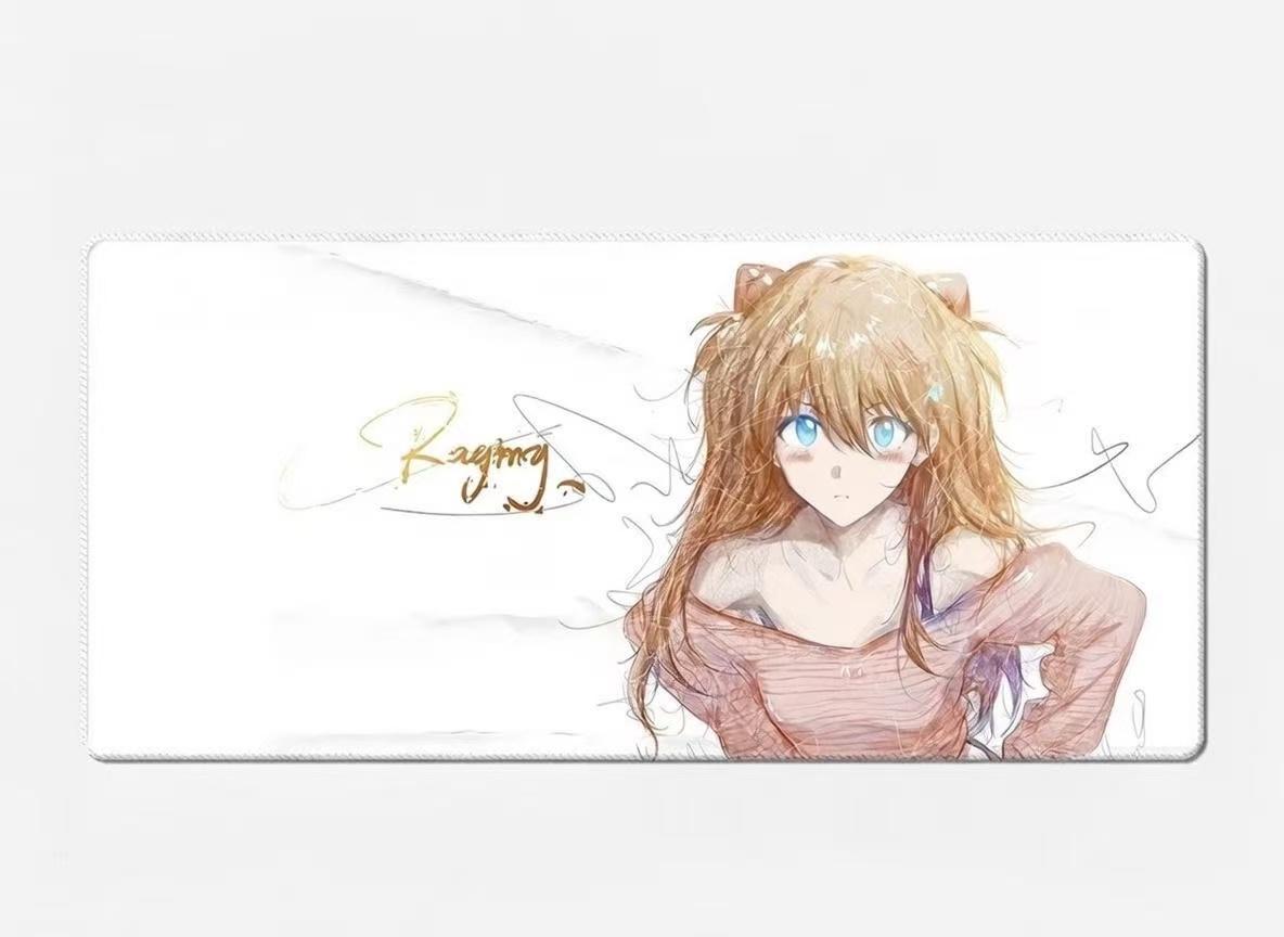 EVA Asuka Anime Mouse Pad – Abstract Line Art, Smooth Gaming Surface