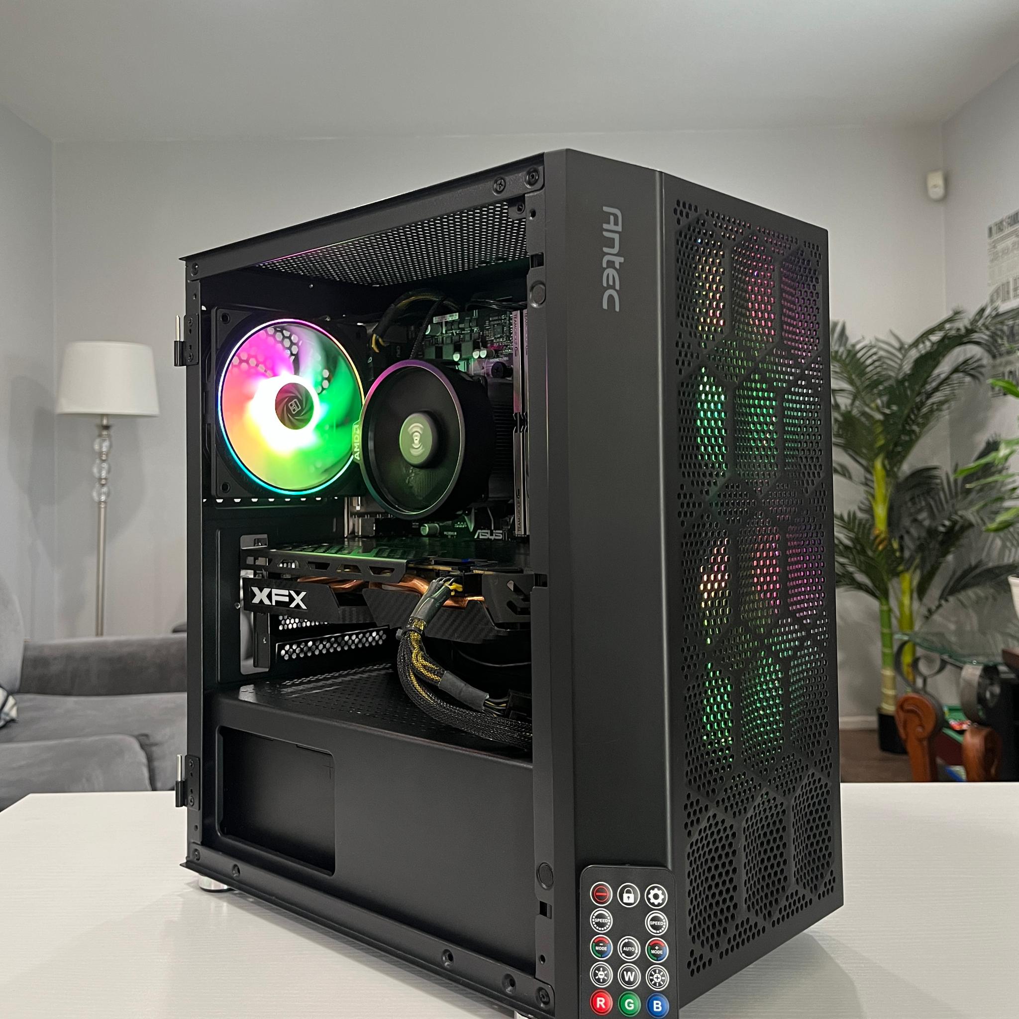 RX 580 8GB, Ryzen 7 1700X, 16GB RAM | Black RGB Gaming Computer/Pc