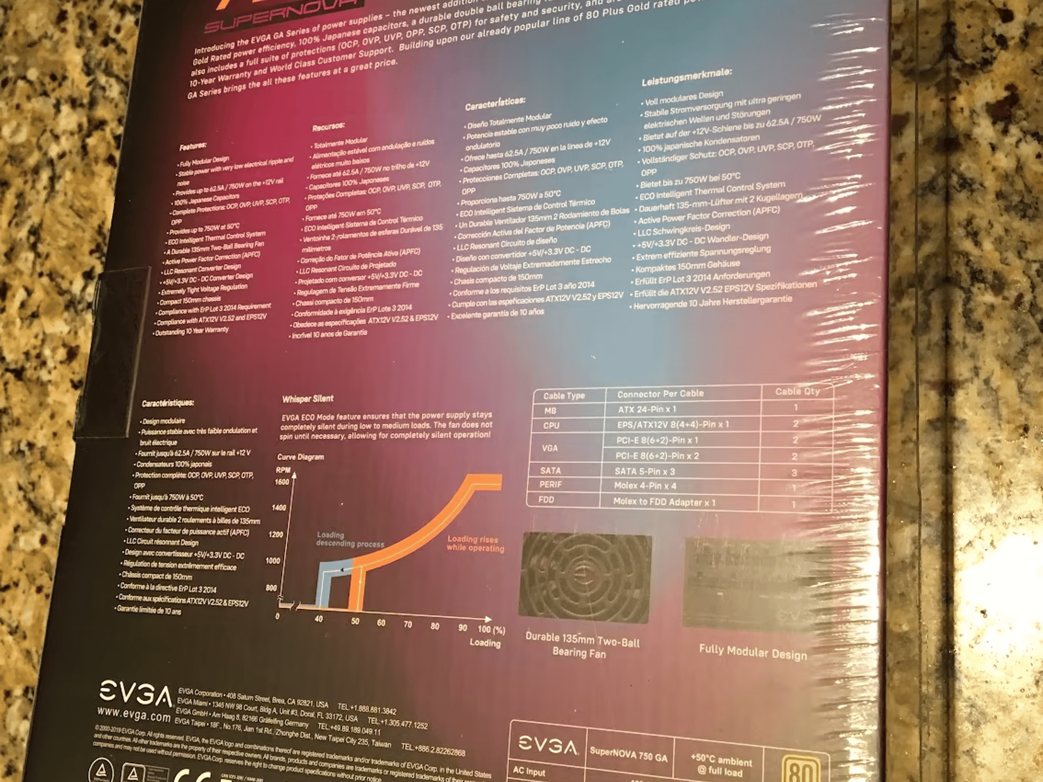 EVGA SuperNOVA 750 GA, 80 Plus Gold