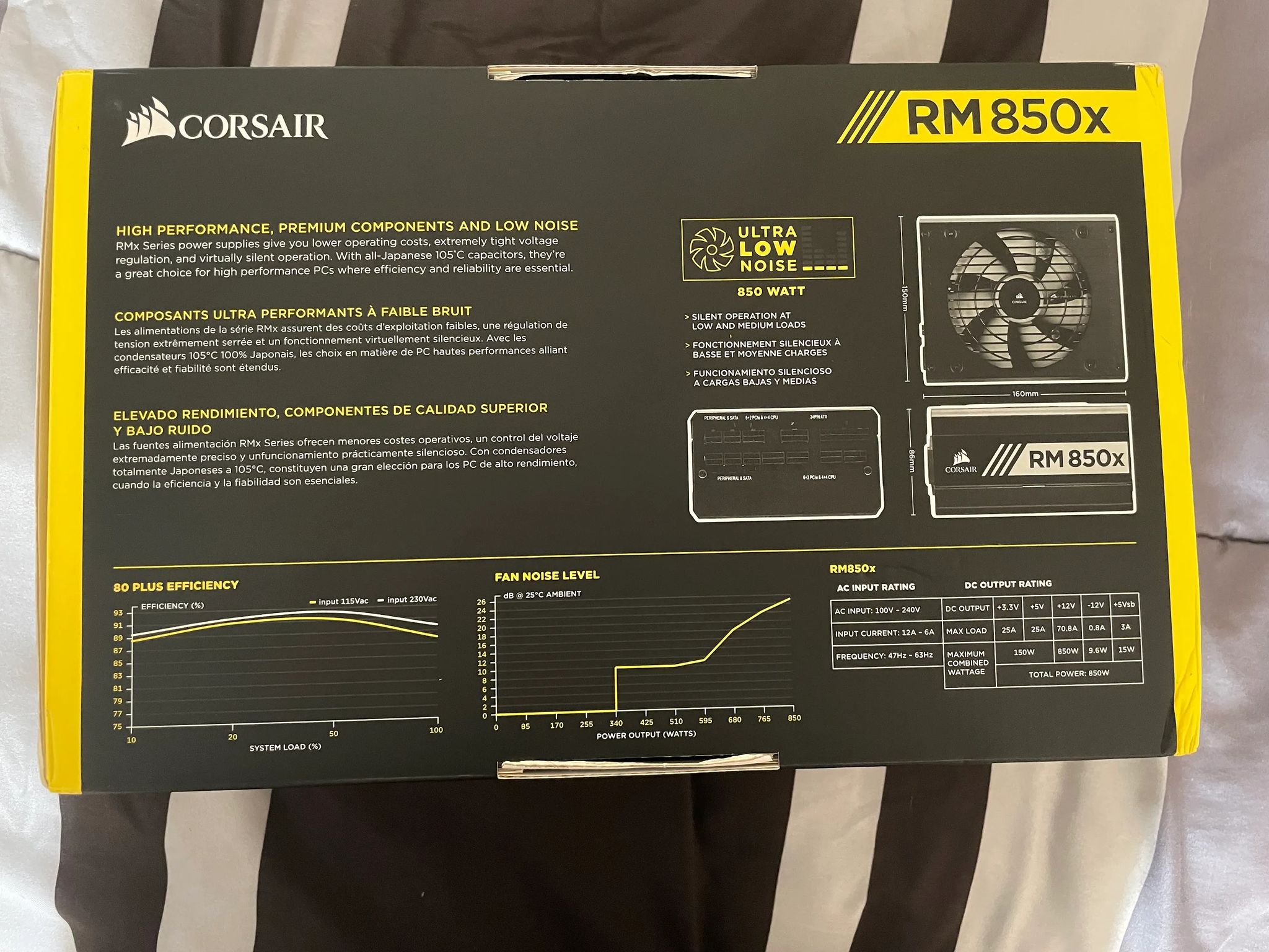 Corsair RMX Series, RM850x, 850 Watt, 80+ Gold Certified, Fully Modular