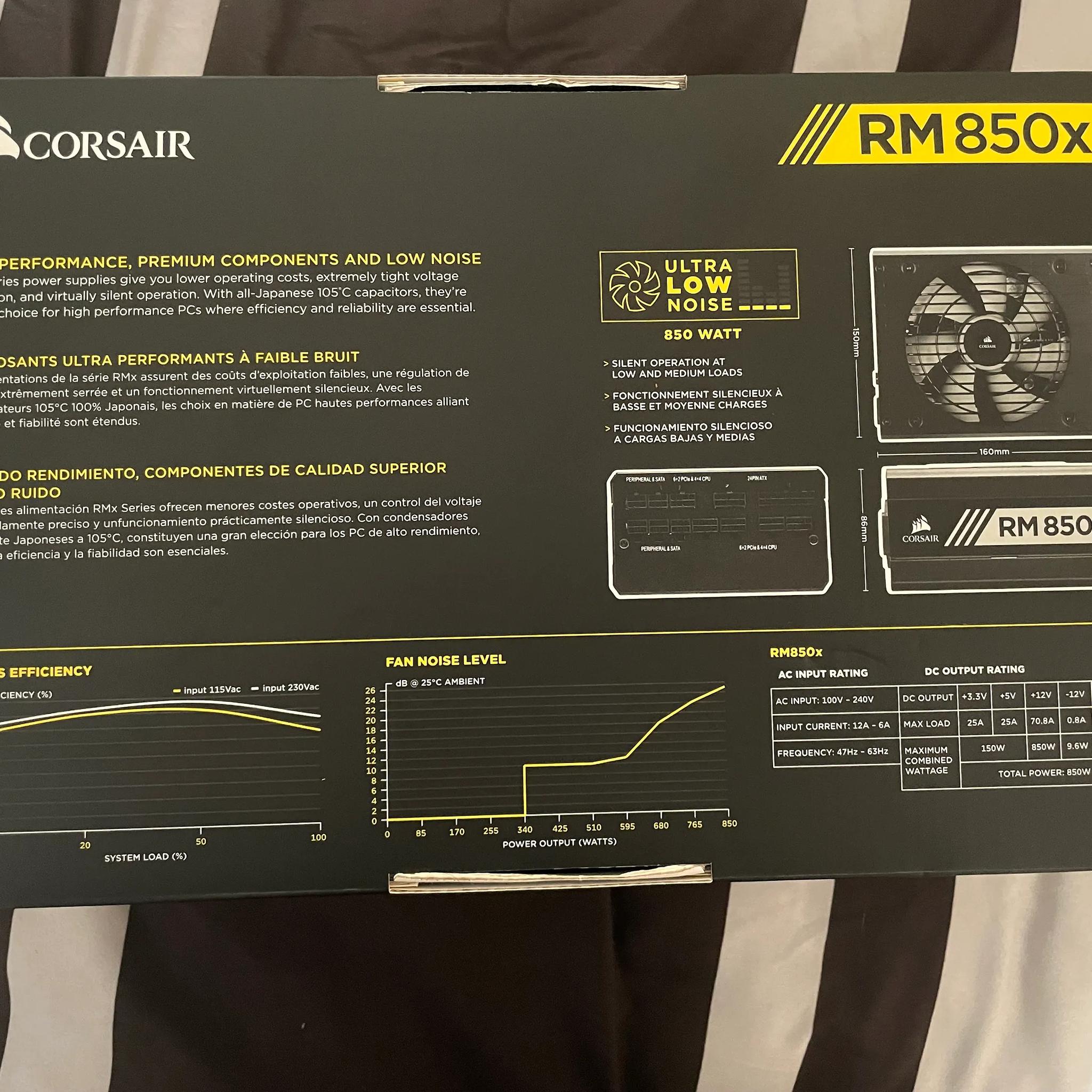 Corsair RMX Series, RM850x, 850 Watt, 80+ Gold Certified, Fully Modular