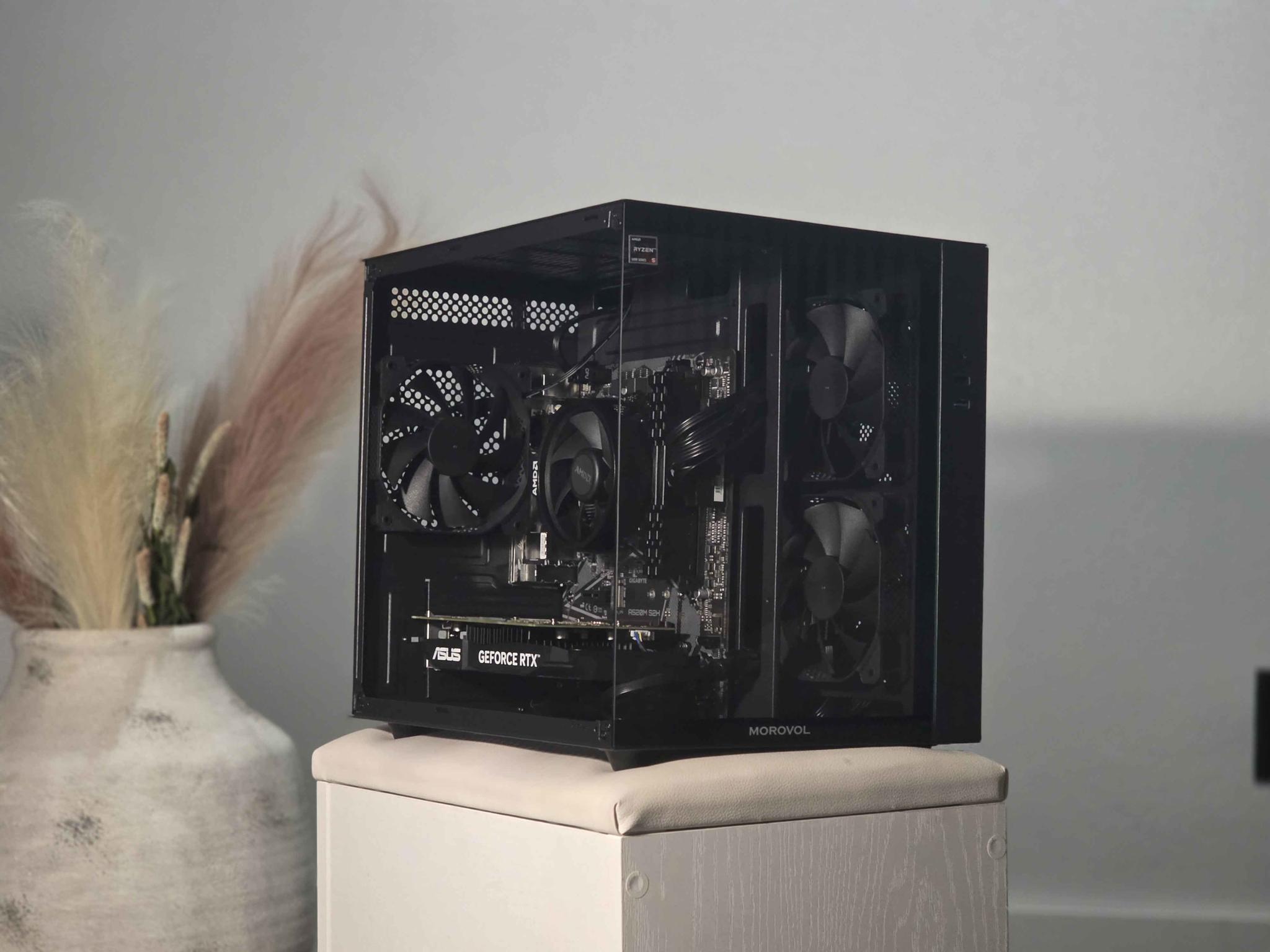 All-Black Gaming PC – Ryzen 5 5500 + RTX 3050 | 16GB RAM | 1TB Storage | Windows 11