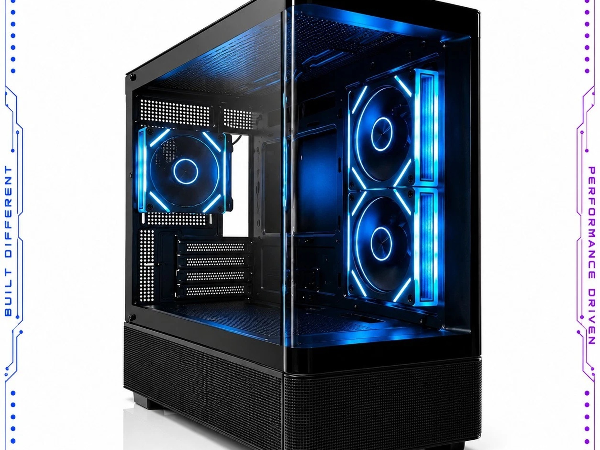 Black Curved Glass ARGB Tempered Glass MATX Mid-Tower Gaming PC Case