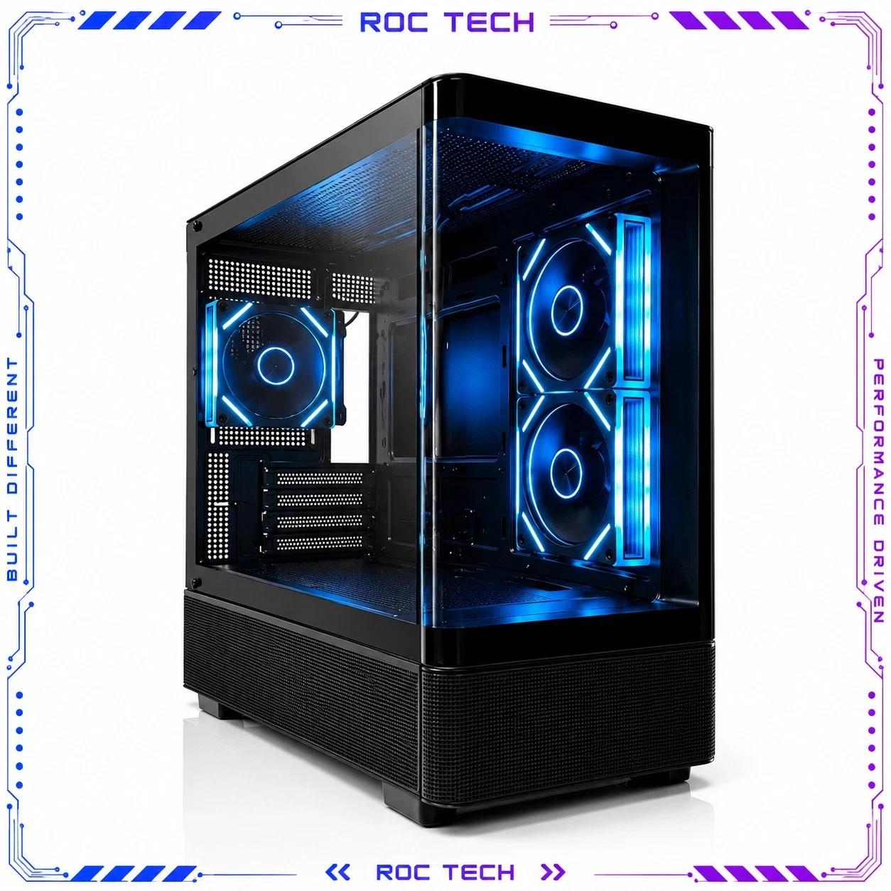 Black Curved Glass ARGB Tempered Glass MATX Mid-Tower Gaming PC Case