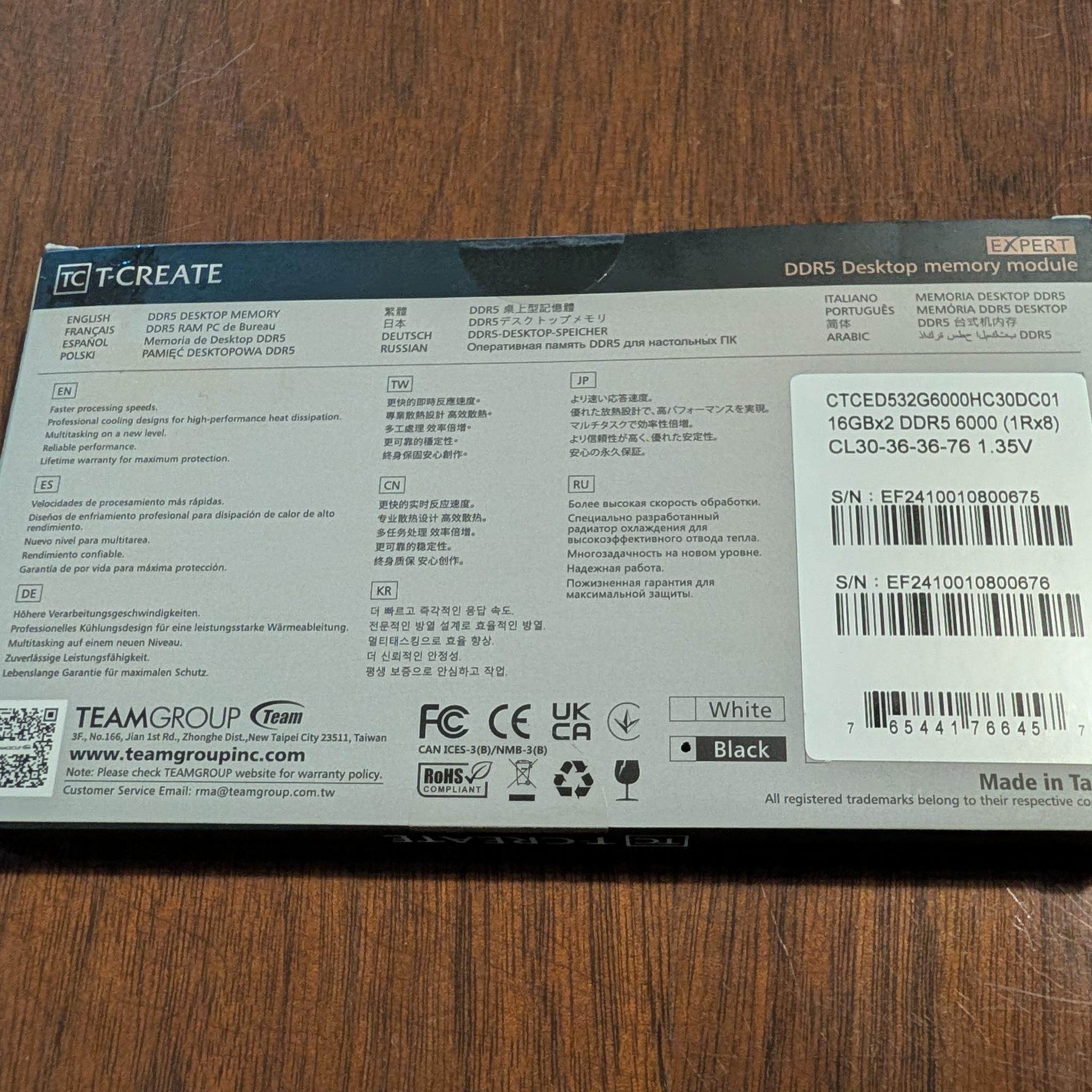 32GB DDR5-6000 CL30