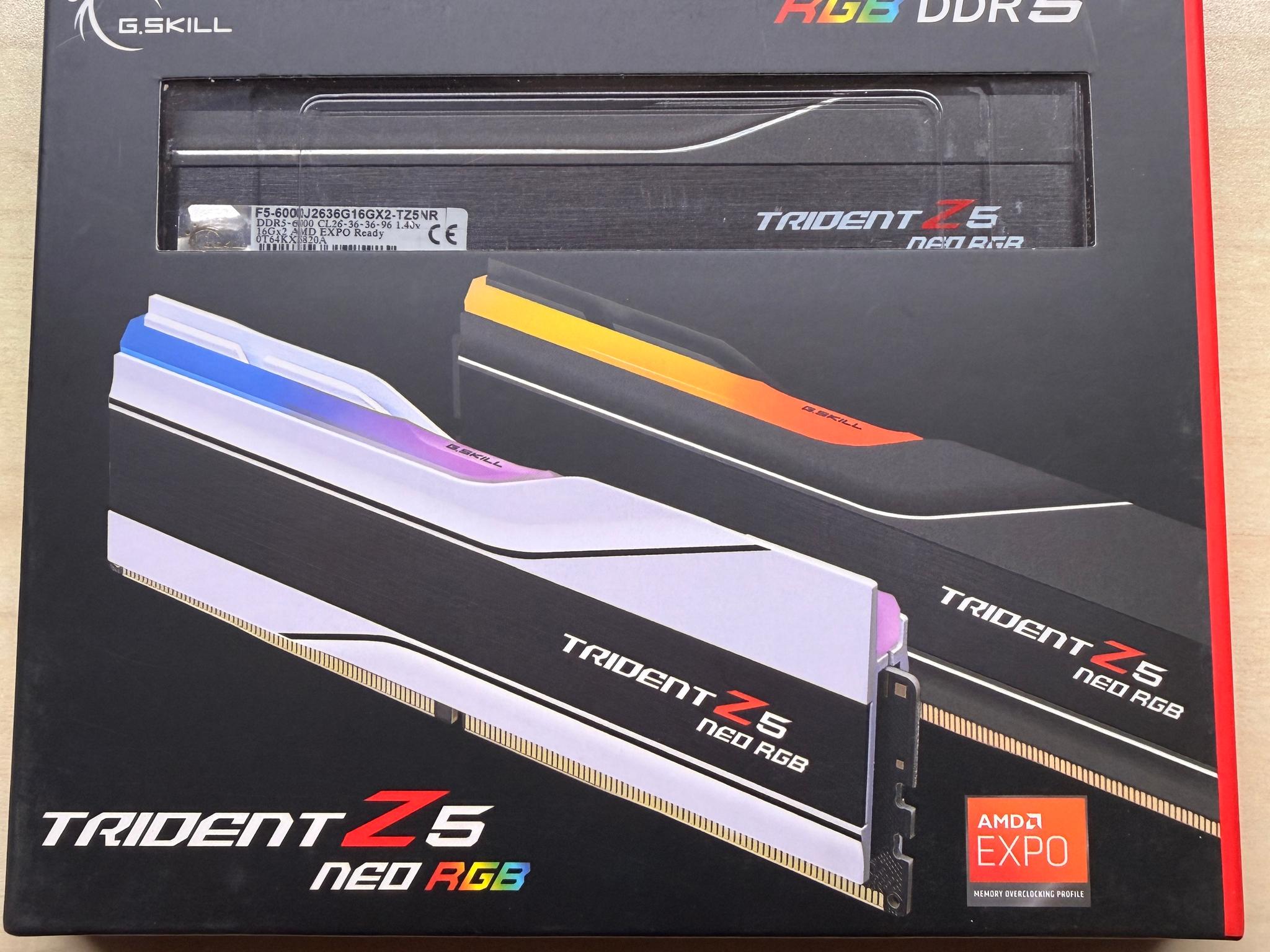 G.Skill Trident Z5 neo rgb DDR5-6000 CL26 16Gbx2 EXPO