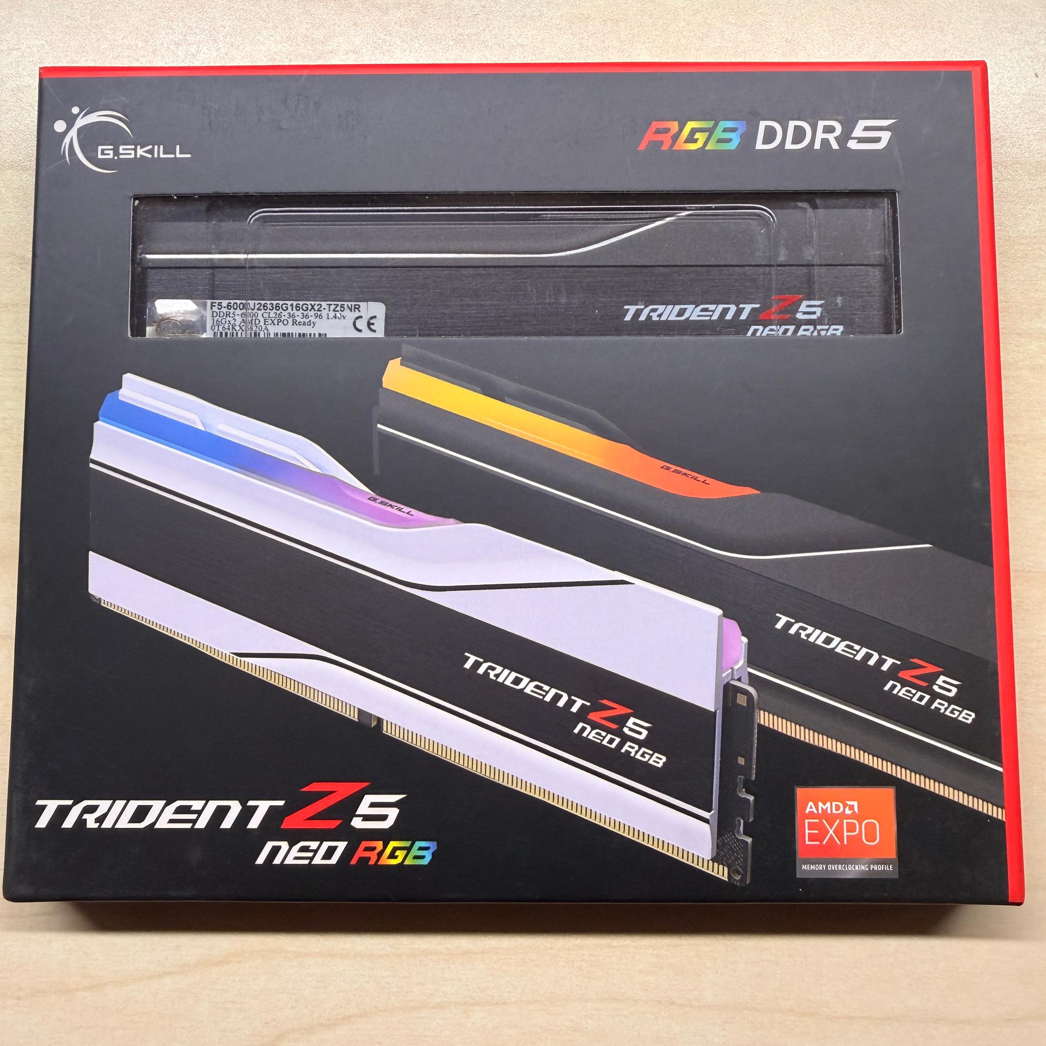 G.Skill Trident Z5 neo rgb DDR5-6000 CL26 16Gbx2 EXPO