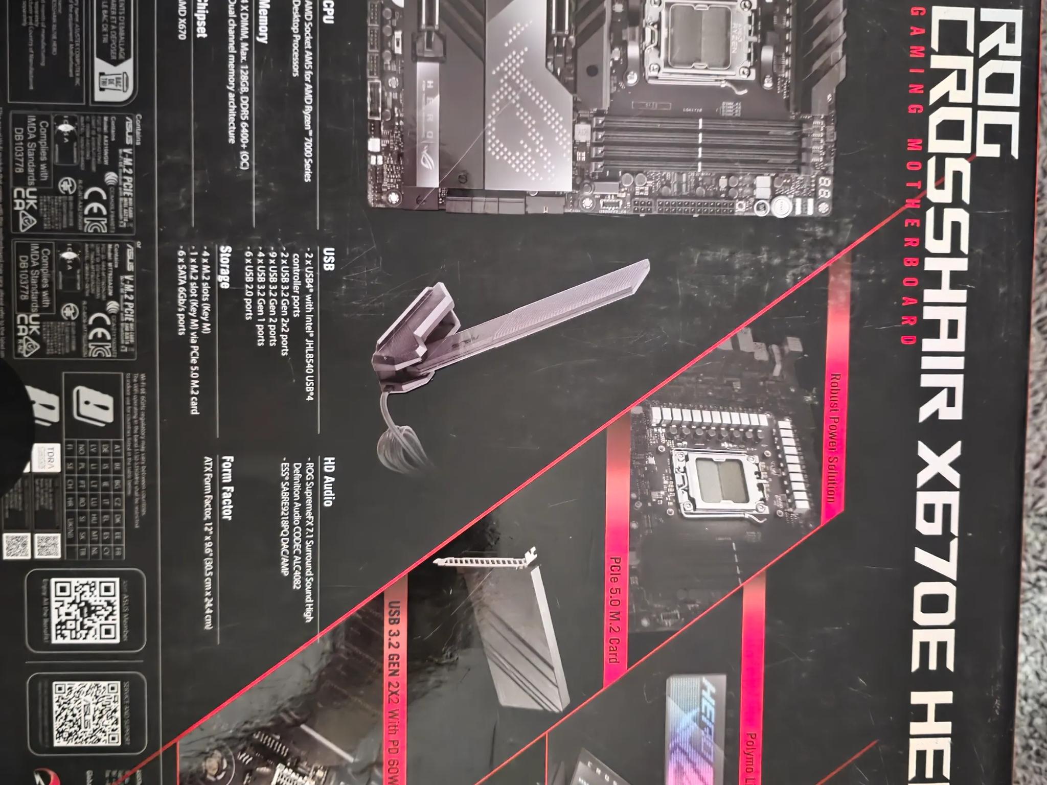AMD ROG Bundle  X670e crosshair hero , G. Skill Trident Z 32gbs6000MTCL30-40-40-96