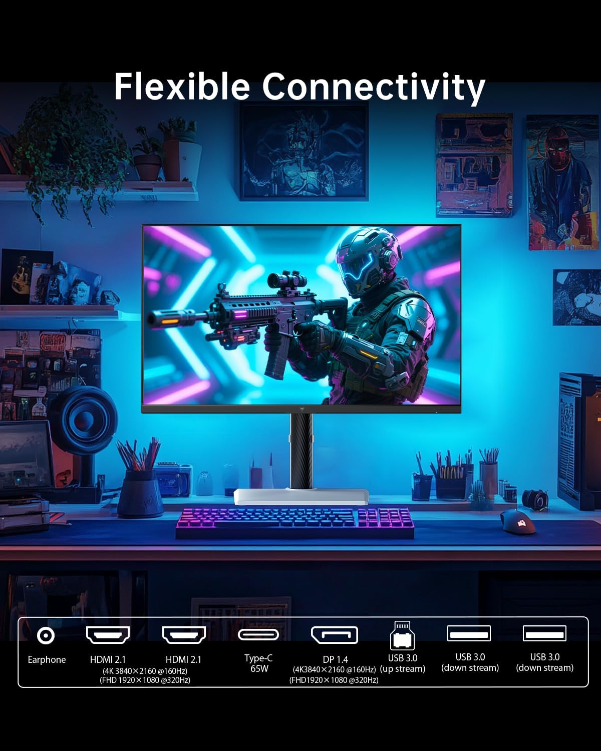 KTC 27" Dual Mode Mini LED Monitor - 4K at 160Hz & 1080P 320Hz Gaming Monitor