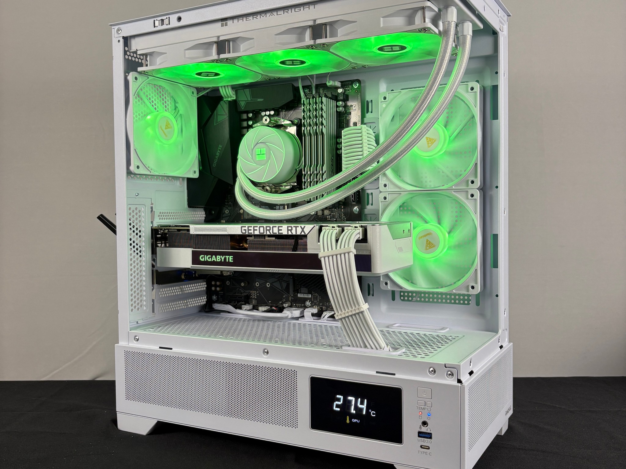 🤍 RTX 3080 + Ryzen 7 5800X Gaming/Streaming PC | 32GB DDR4 | Temperature LCD 🌡️