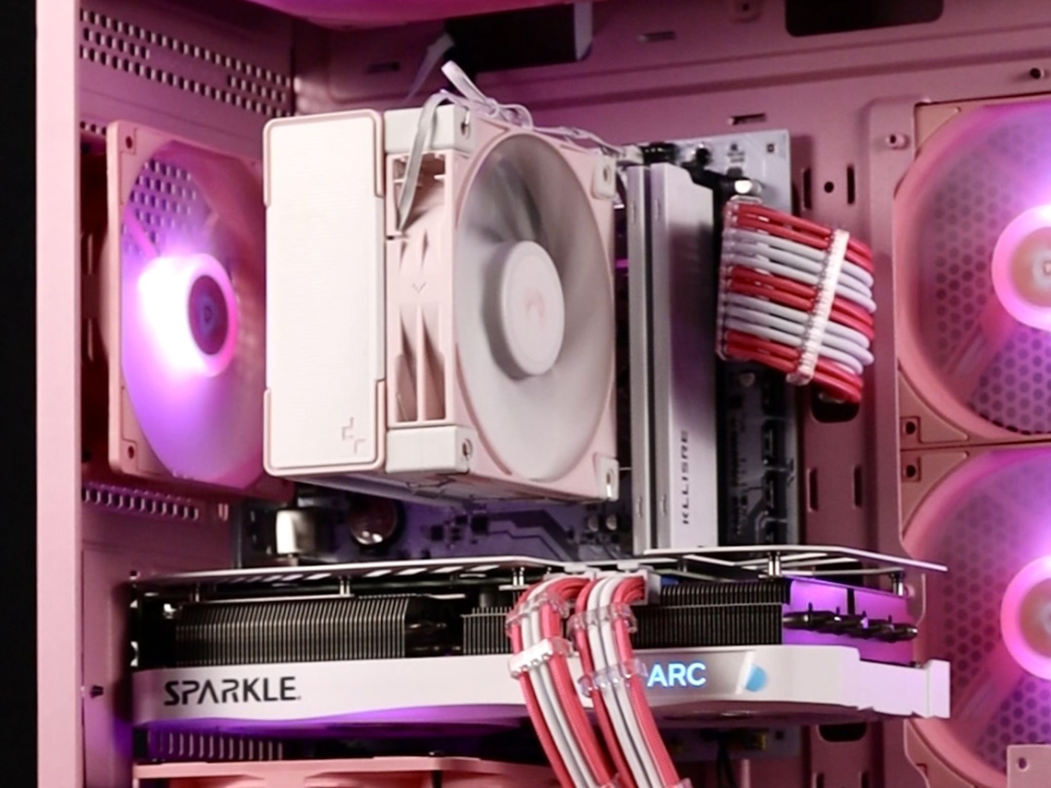 🎀 Pink Gaming PC 🎀 Intel Arc A750 🩷 Ryzen 5 5500 🩷 16GB DDR4 🩷 1TB NVMe SSD