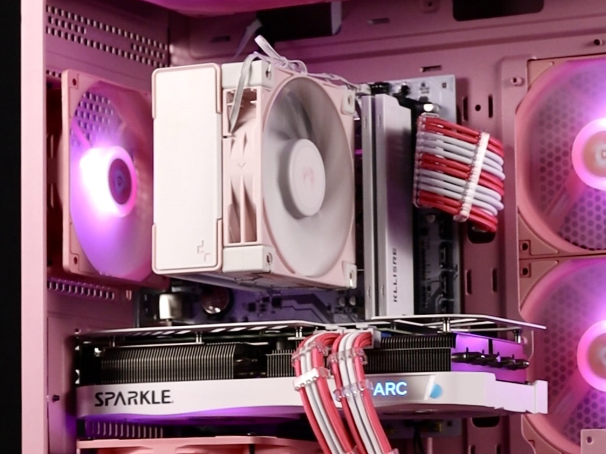 🎀 Pink Gaming PC 🎀 Intel Arc A750 🩷 Ryzen 5 5500 🩷 16GB DDR4 🩷 1TB NVMe SSD