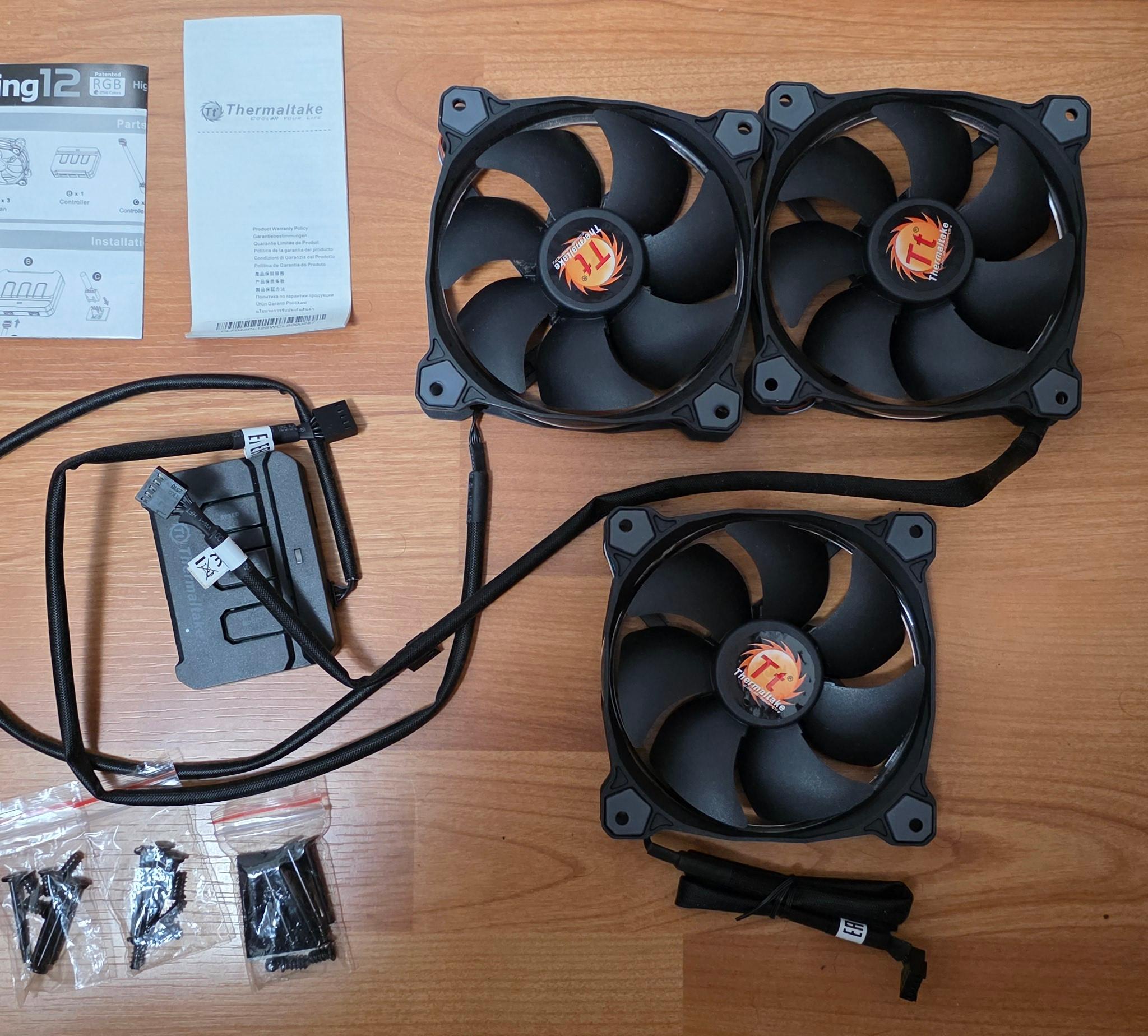 Thermaltake Riing 12 3x 120mm RGB fan kit with controller hub (CL-F042-PL12SW)