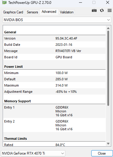 ASUS TUF Gaming GeForce RTX 4070 Ti TUF-RTX 4070TI-O12G-GAMING