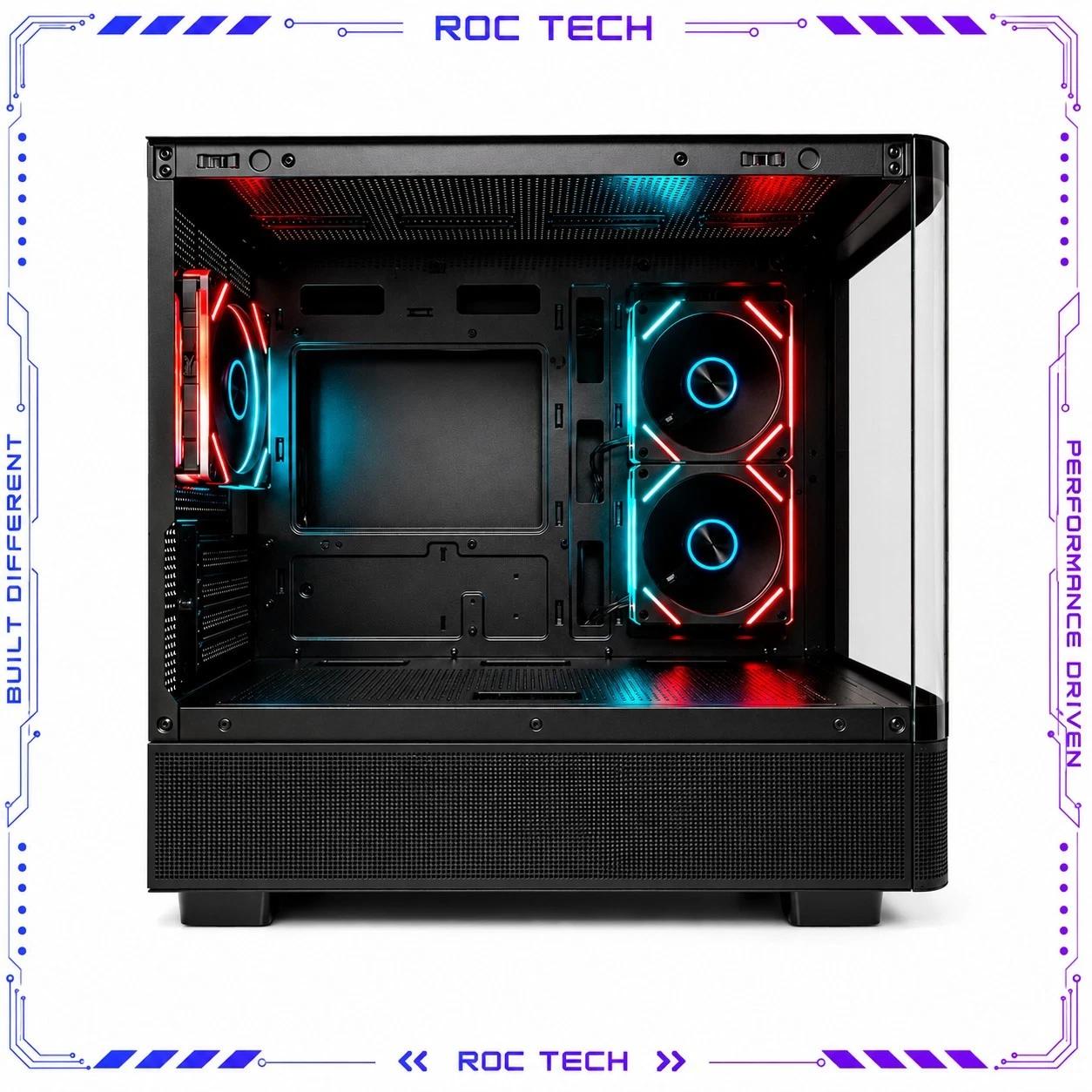 Black Curved Glass ARGB Tempered Glass MATX Mid-Tower Gaming PC Case
