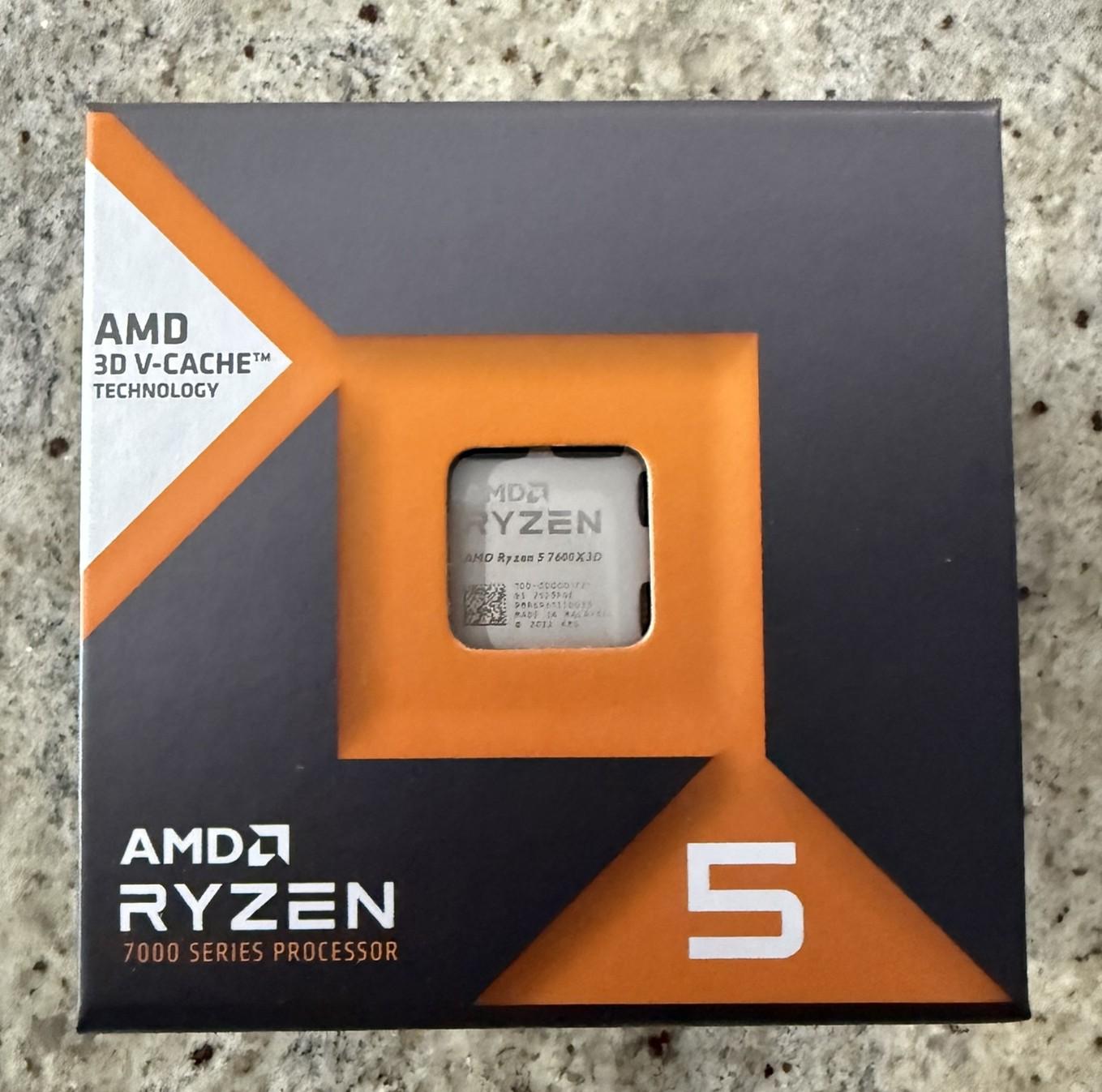 AMD Ryzen 5 7600X3D 6-Core AM5 4.7GHz 96MB L3 CPU No Heatsink