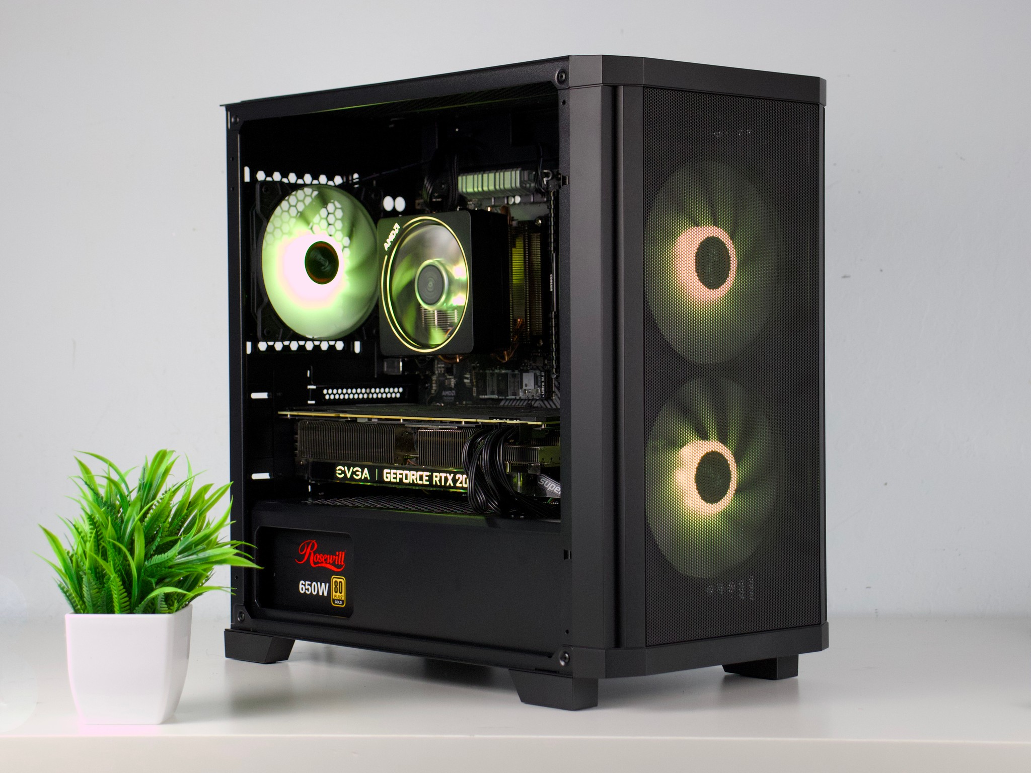 ♠️♥️ Black Gaming PC – RTX 2070 Super, Ryzen 5 3600, 16GB RAM, 1TB SSD - WiFi, BlueTooth ♥️♠️