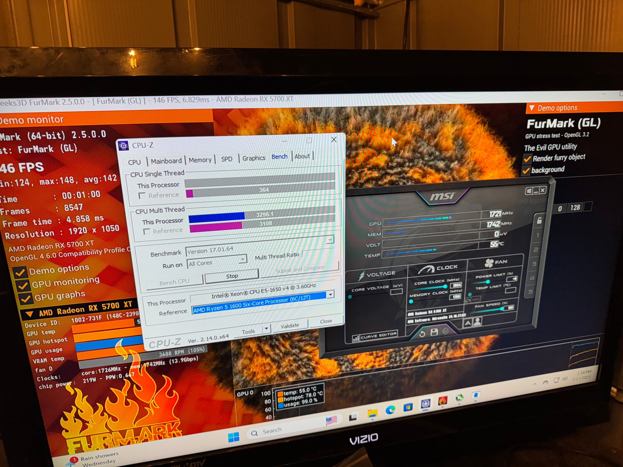 1080p Gaming PC! RX 5700XT 8gb, Intel 6 core, 32GB RAM, WINDOWS 11, 1TB hdd, 240gb ssd
