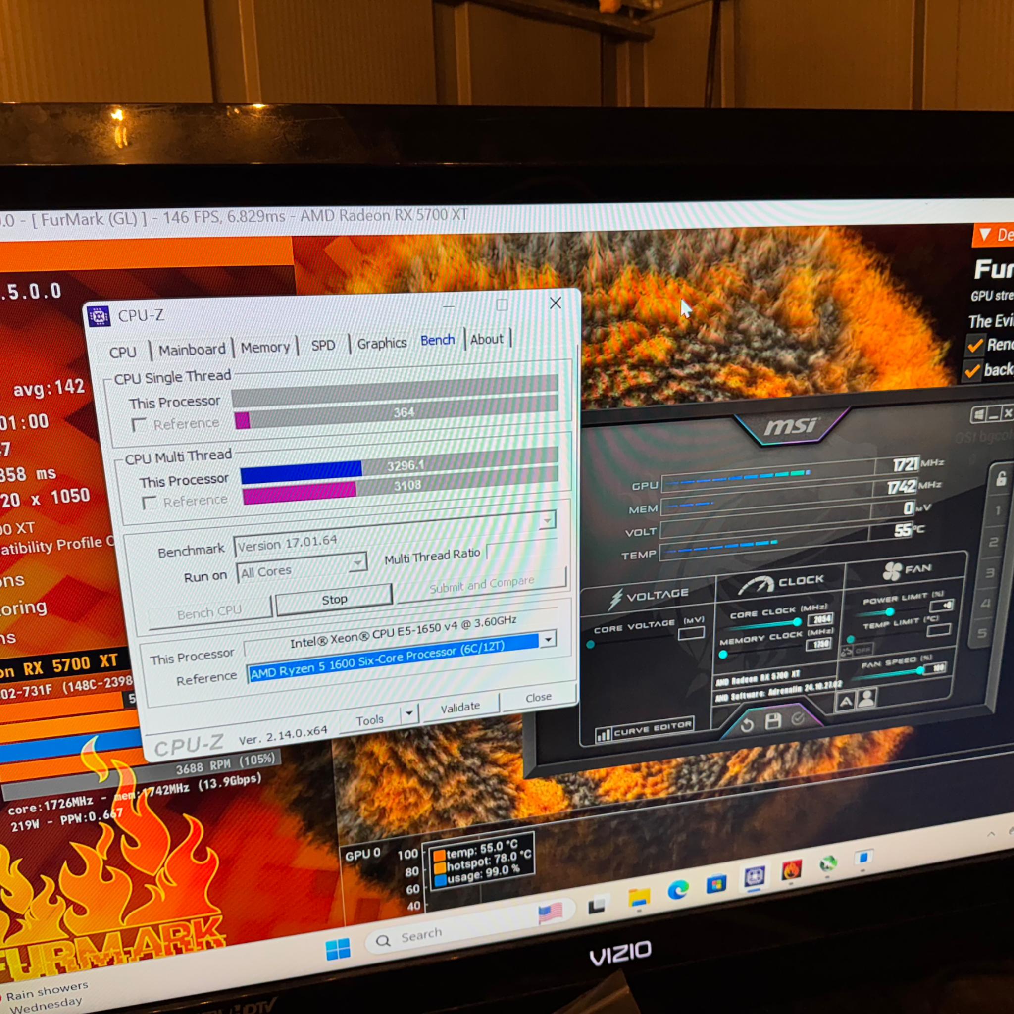 1080p Gaming PC! RX 5700XT 8gb, Intel 6 core, 32GB RAM, WINDOWS 11, 1TB hdd, 240gb ssd
